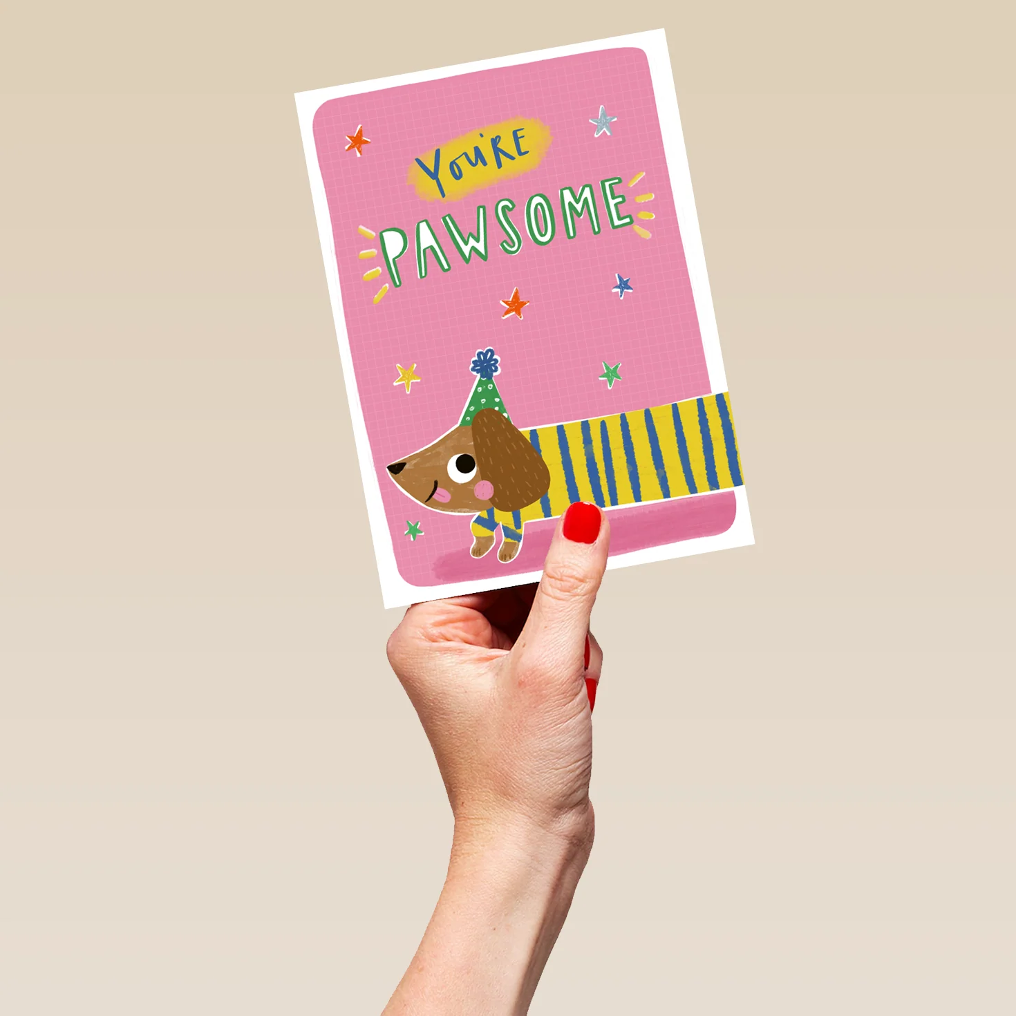 Personalised You're Pawsome Cute Dog Kids Birthday Card - Image 5