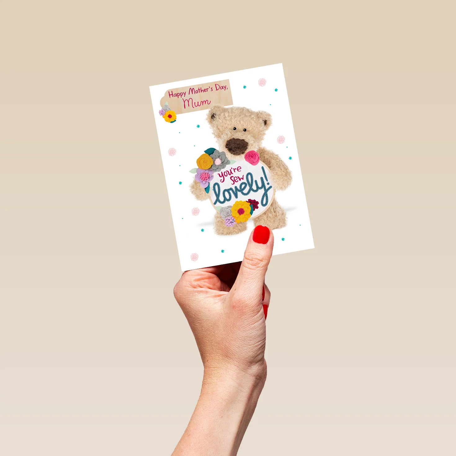 Personalised You're Sew Lovely Toy Bear Mother's Day Card - Image 4