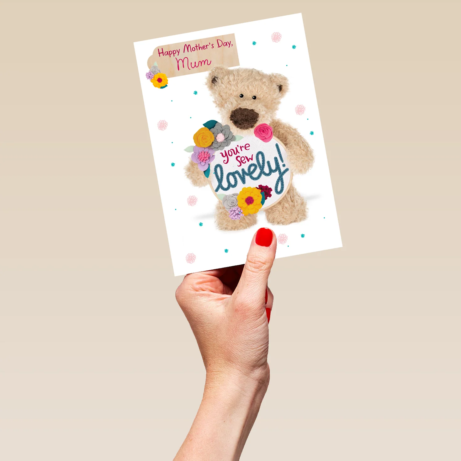 Personalised You're Sew Lovely Toy Bear Mother's Day Card - Image 5