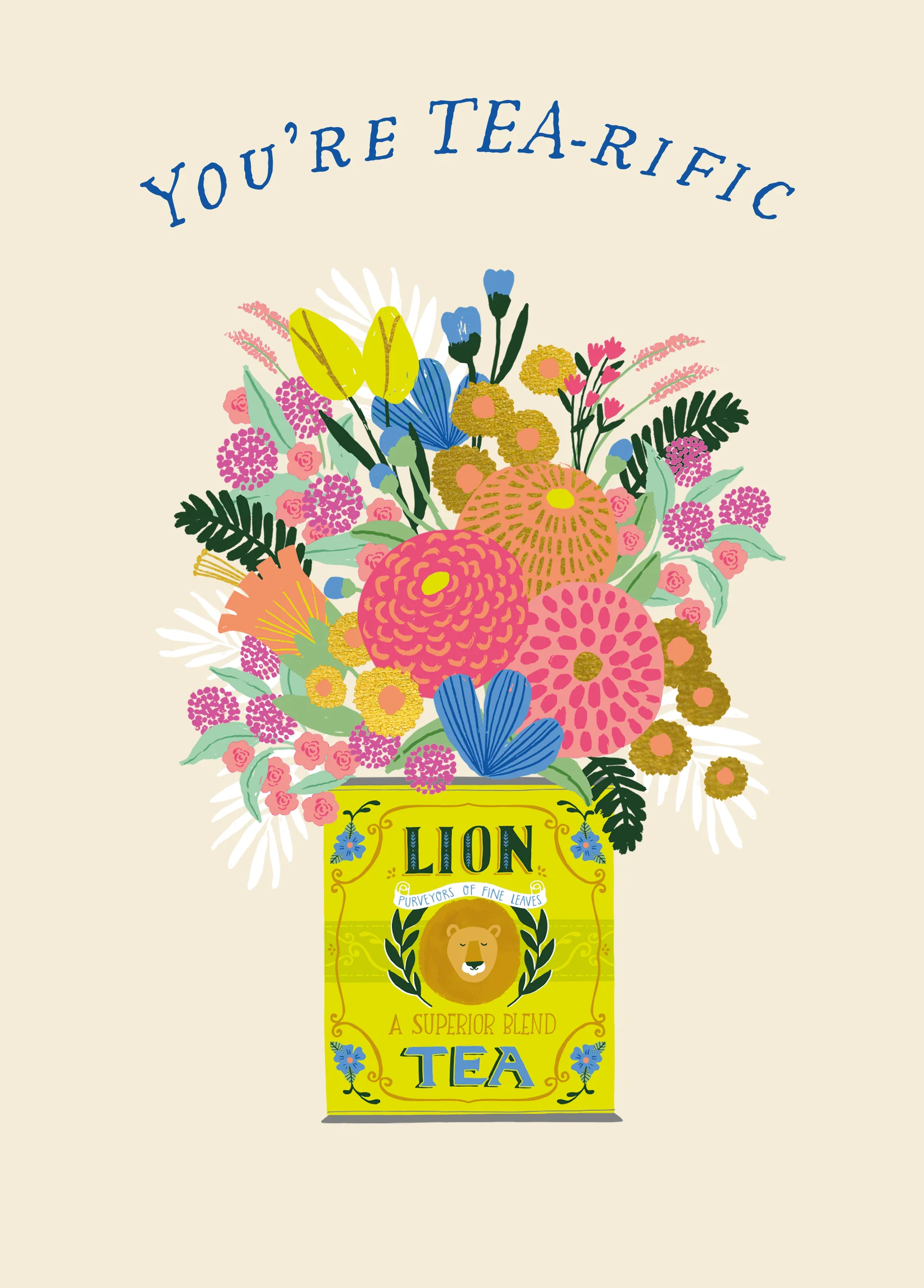 Personalised 'You're Tea-rific' Thank You Card