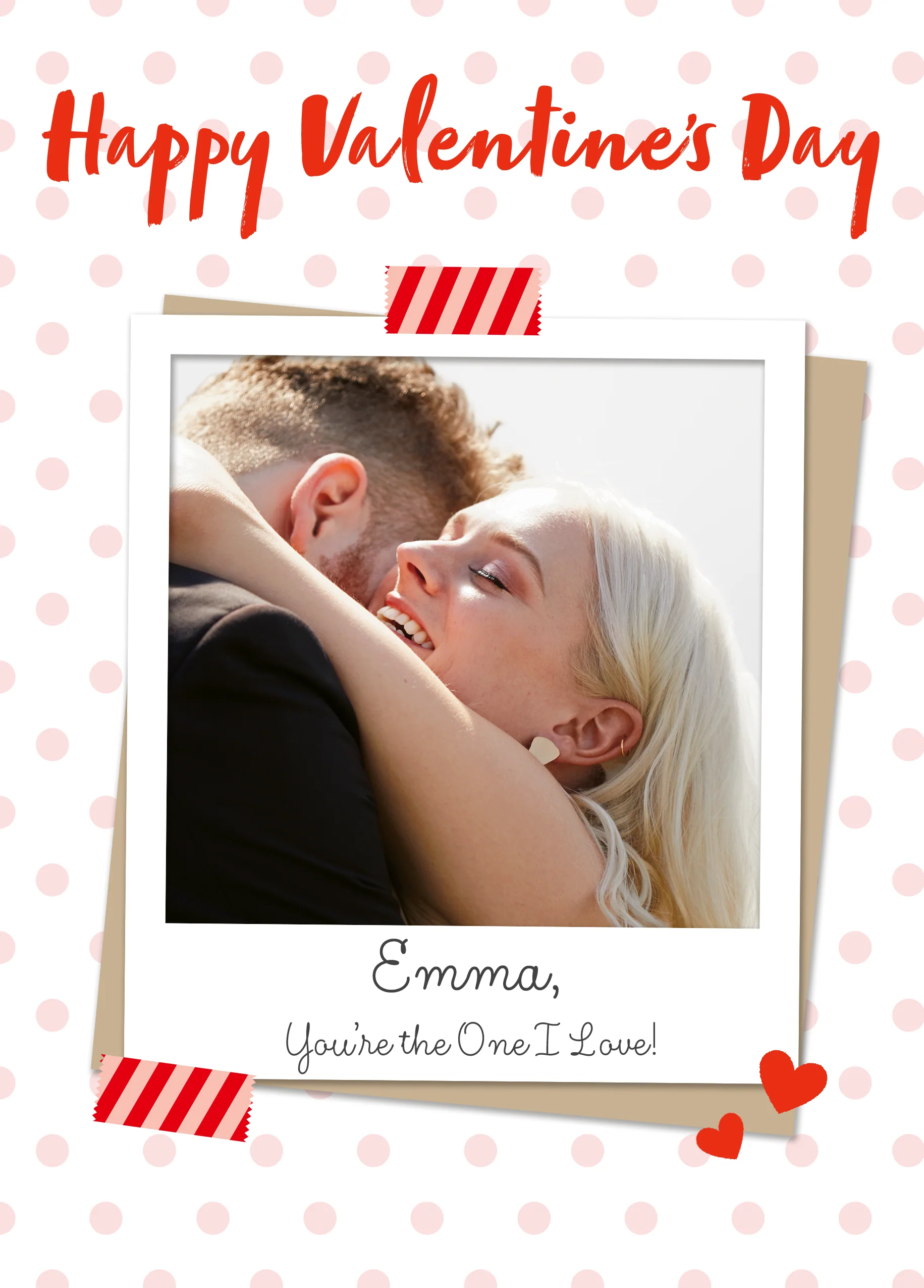 Personalised You're The One I Love Polaroid Snap Photo Upload Valentine's Day Card