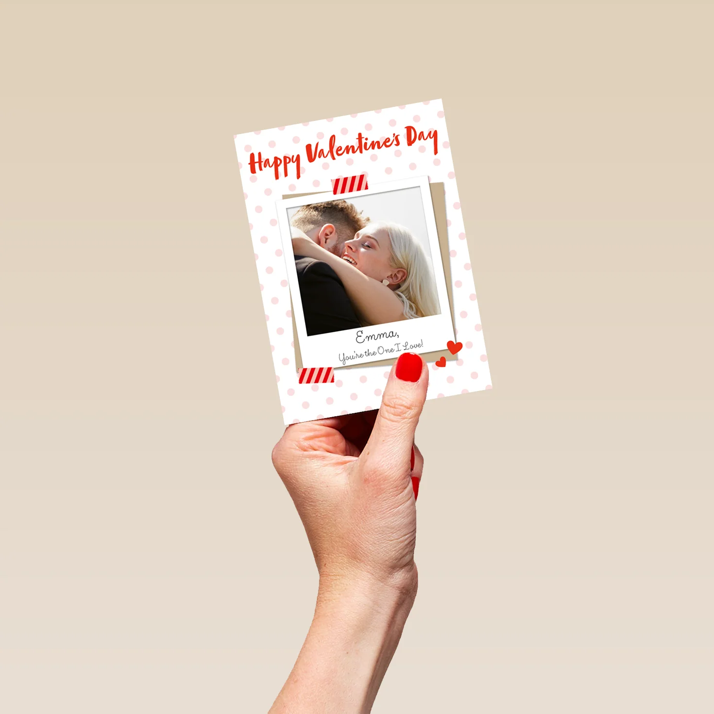Personalised You're The One I Love Polaroid Snap Photo Upload Valentine's Day Card - Image 4