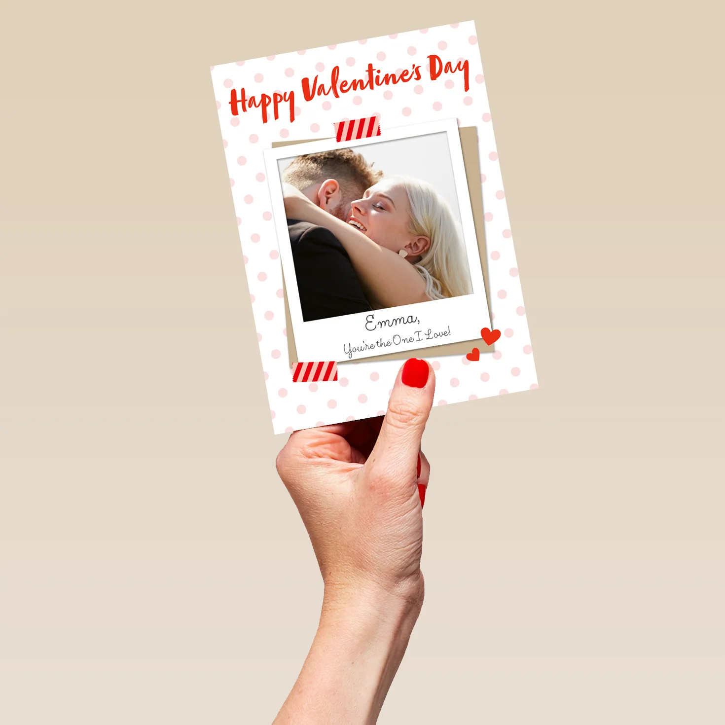 Personalised You're The One I Love Polaroid Snap Photo Upload Valentine's Day Card - Image 5