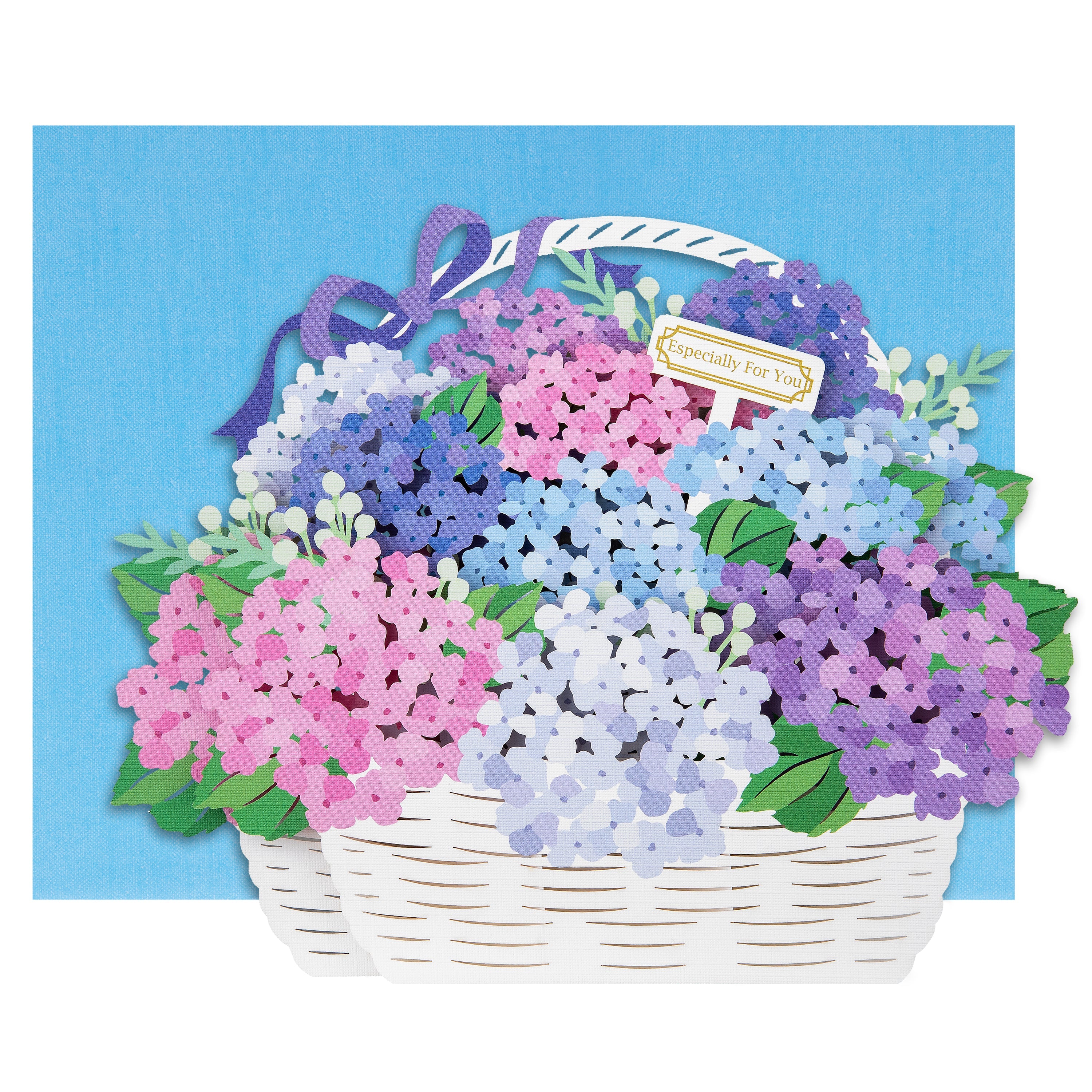Pop-Up Any Occasion Card - 3D Laser Cut Pop-Up Basket of Flowers Design - Image 2
