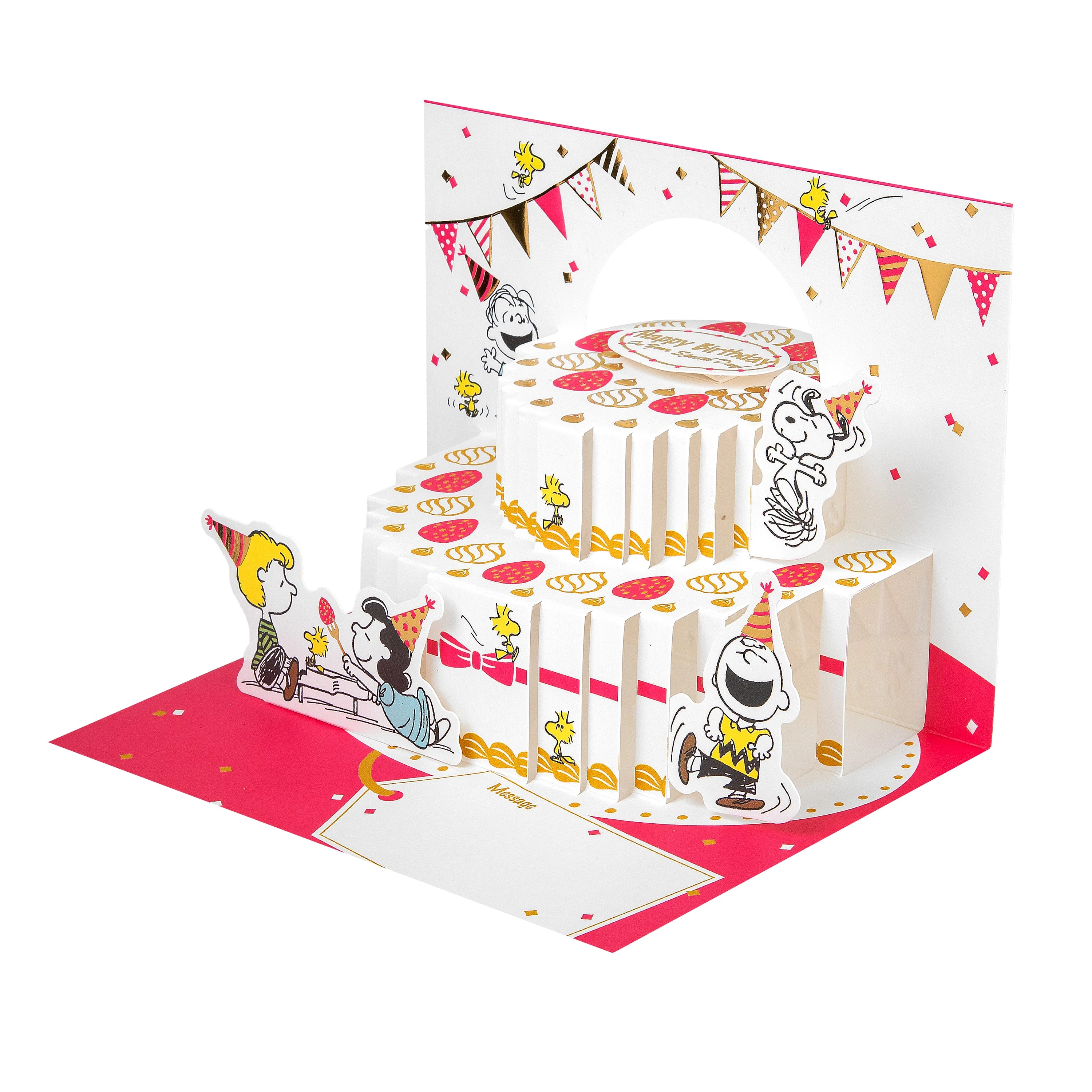 Pop-Up Birthday Card - 3D SNOOPY & PEANUTS™ Pop-Up Birthday Cake Design