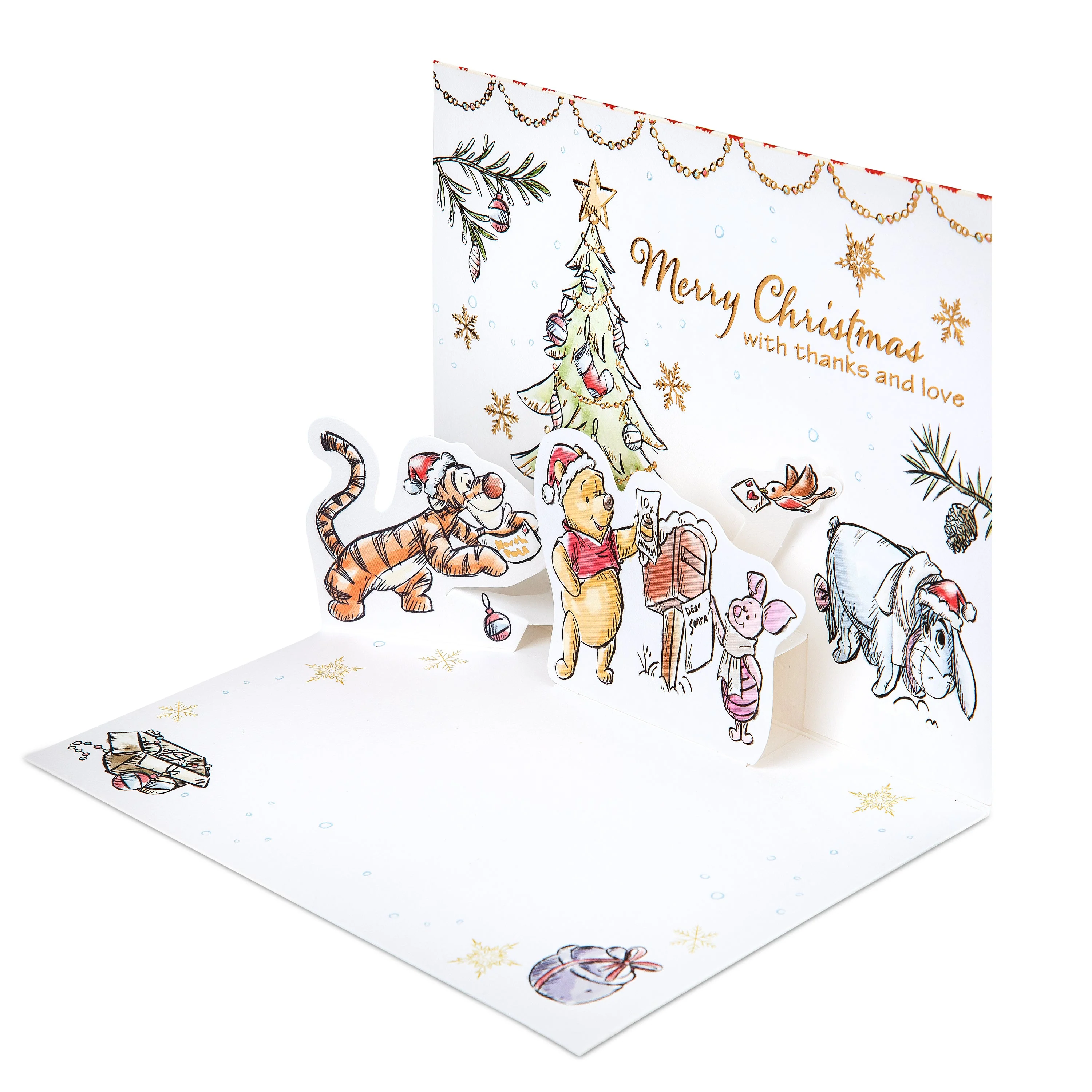 Pop-Up Christmas Card - 3D Disney Winnie The Pooh Pop-Up Christmas Card