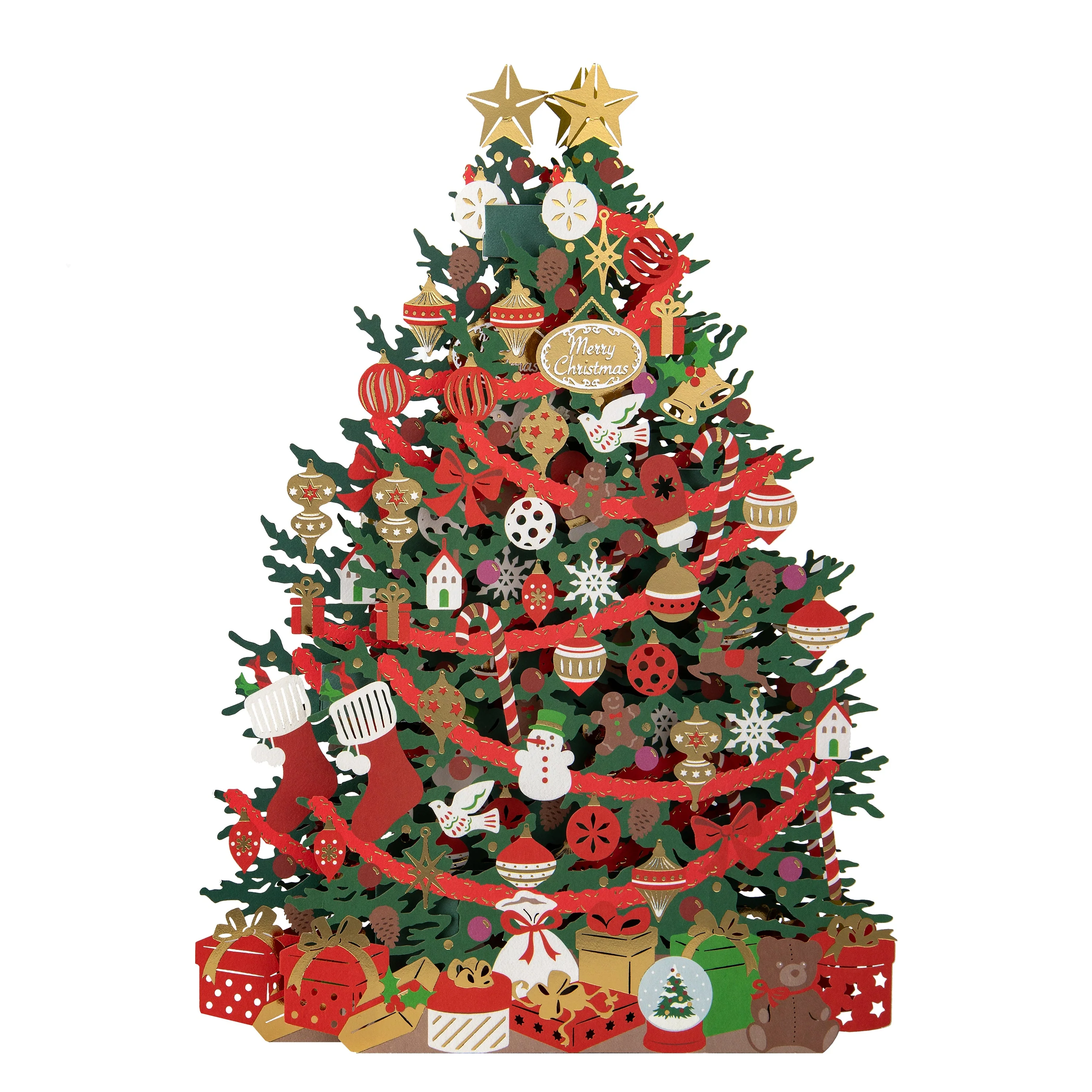 Pop-Up Christmas Card - 3D Laser Cut Pop-Up Christmas Tree Design