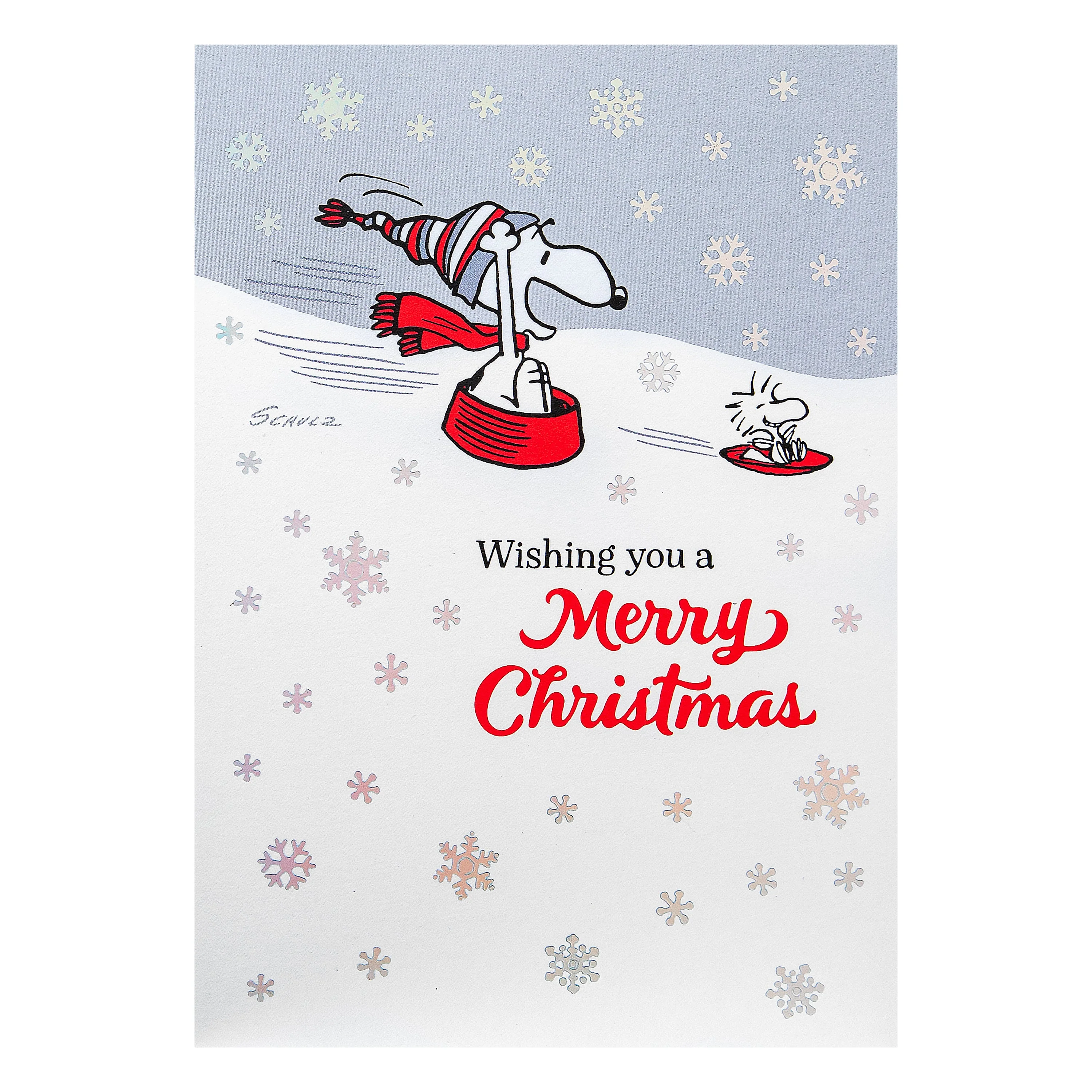 Pop-Up Christmas Card - 3D Pop-Up PEANUTS™ SNOOPY Card, SNOOPY Tobogganing Scene - Image 4