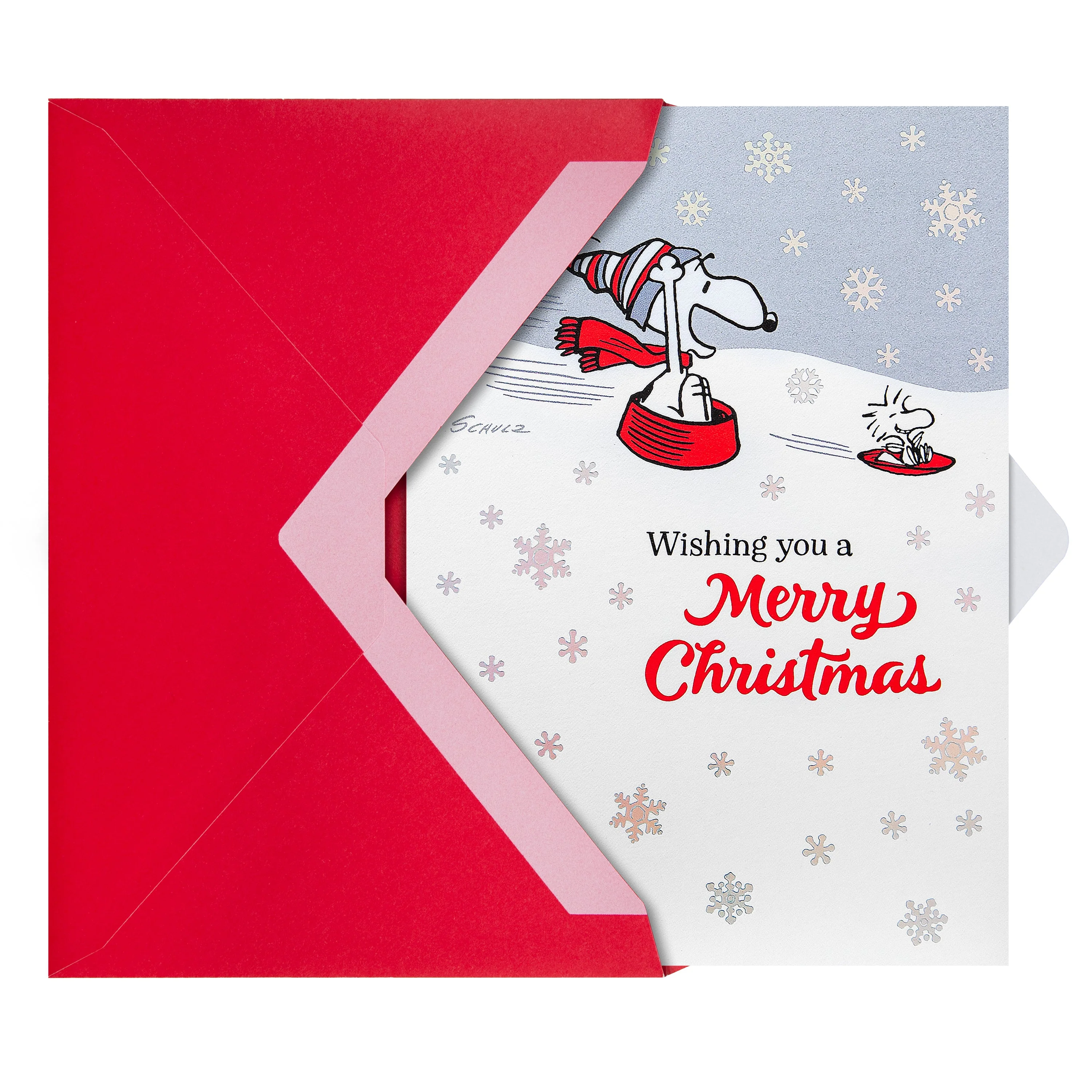Pop-Up Christmas Card - 3D Pop-Up PEANUTS™ SNOOPY Card, SNOOPY Tobogganing Scene - Image 5