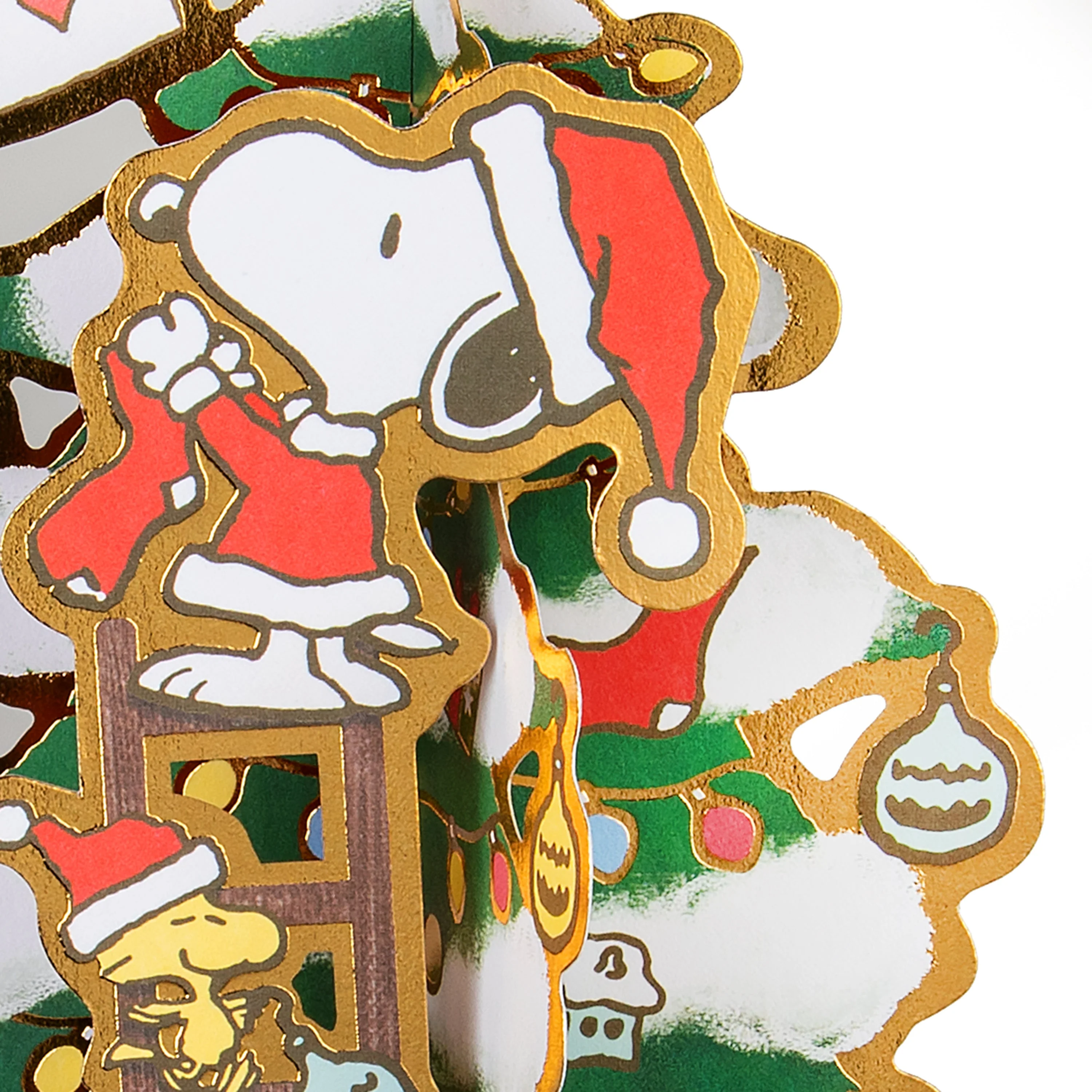 Pop-Up Christmas Card - 3D Pop-Up PEANUTS™ SNOOPY & WOODSTOCK Christmas Tree Design - Image 5