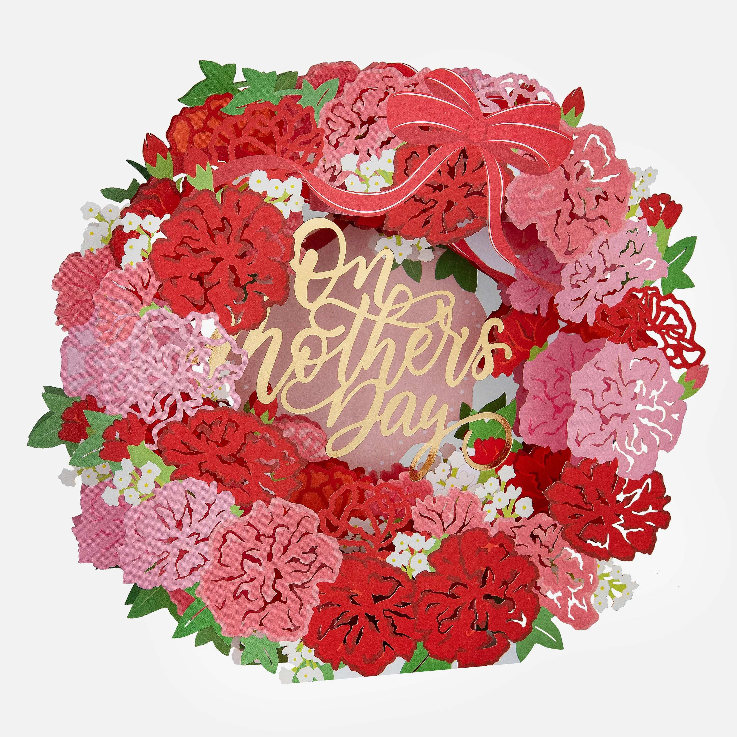 Pop-Up Mother’s Day Card - 3D Laser Cut Pop-Up Floral Wreath Design