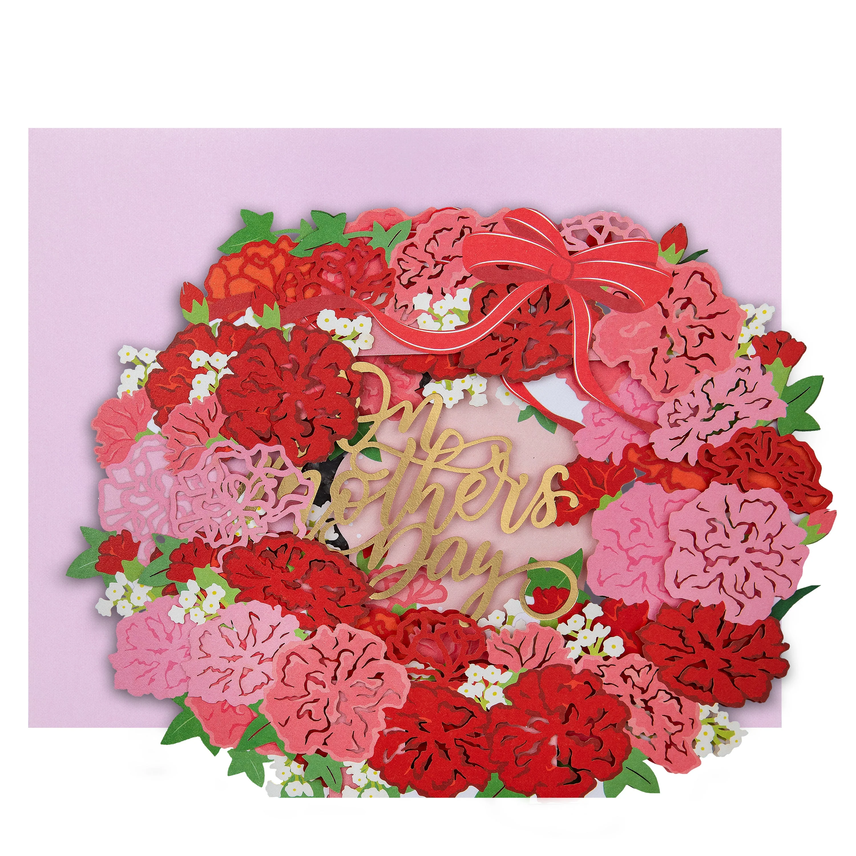 Pop-Up Mother’s Day Card - 3D Laser Cut Pop-Up Floral Wreath Design - Image 2