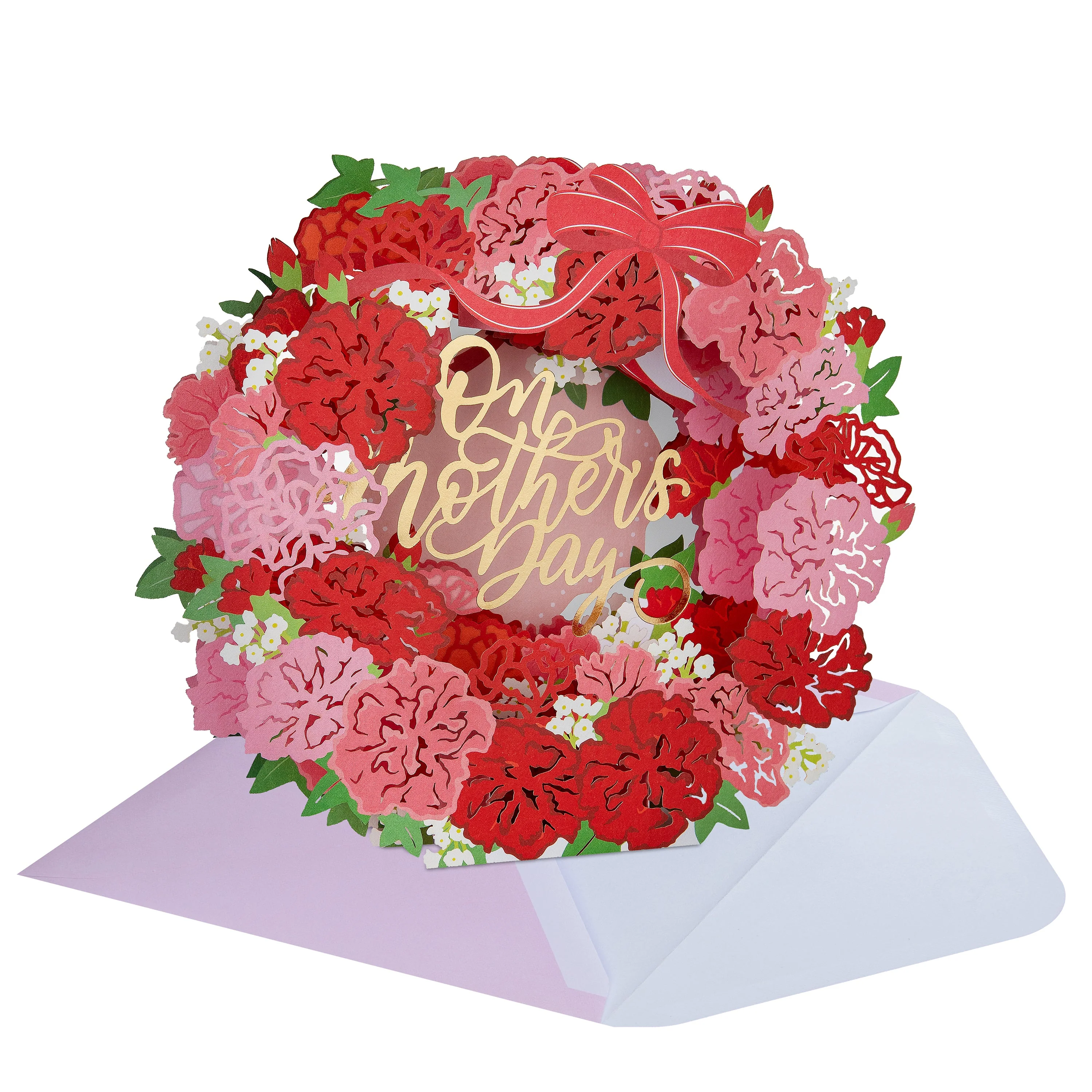 Pop-Up Mother’s Day Card - 3D Laser Cut Pop-Up Floral Wreath Design - Image 6
