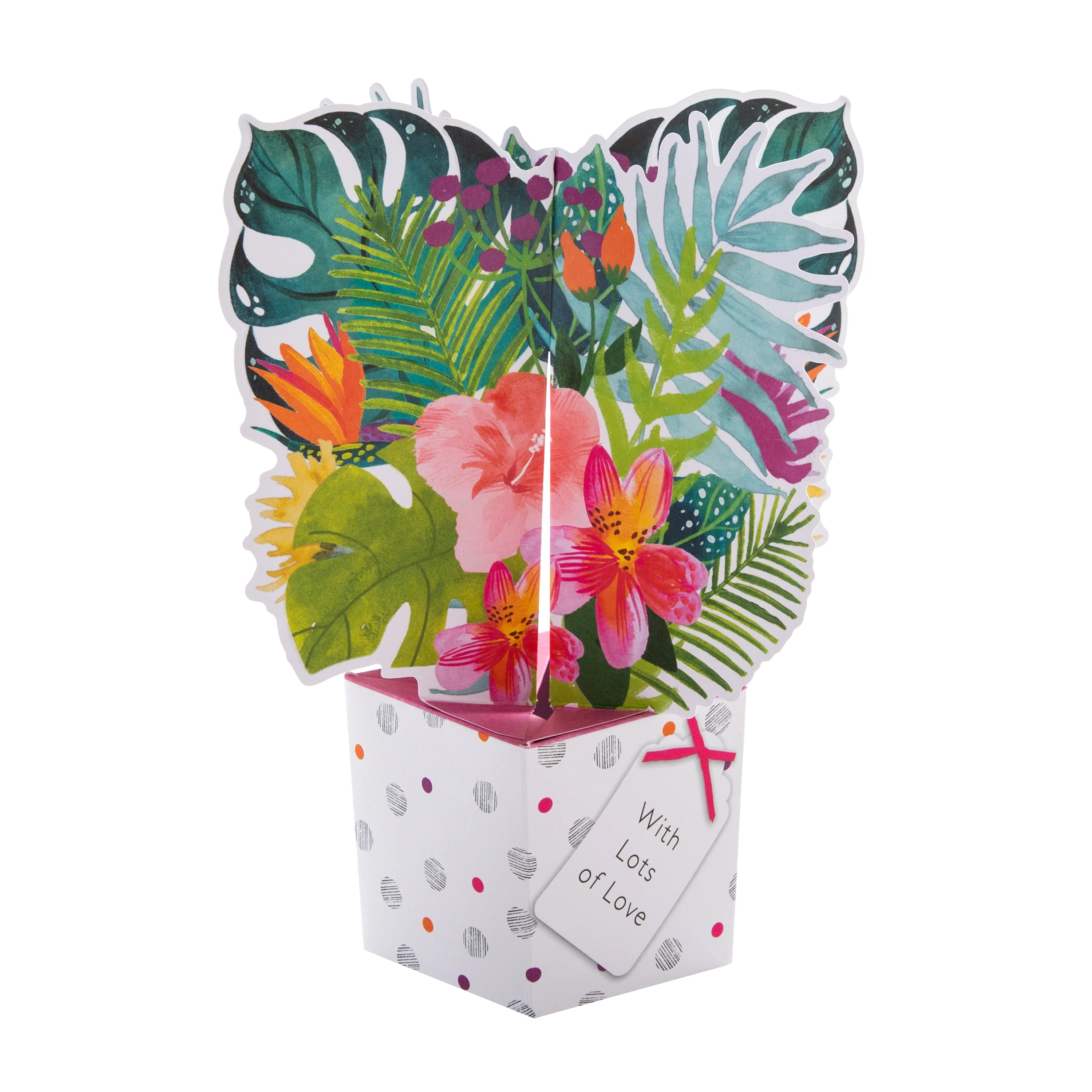 Pop Up Mother's Day Card - 3D Tropical Flowers Design - Image 3