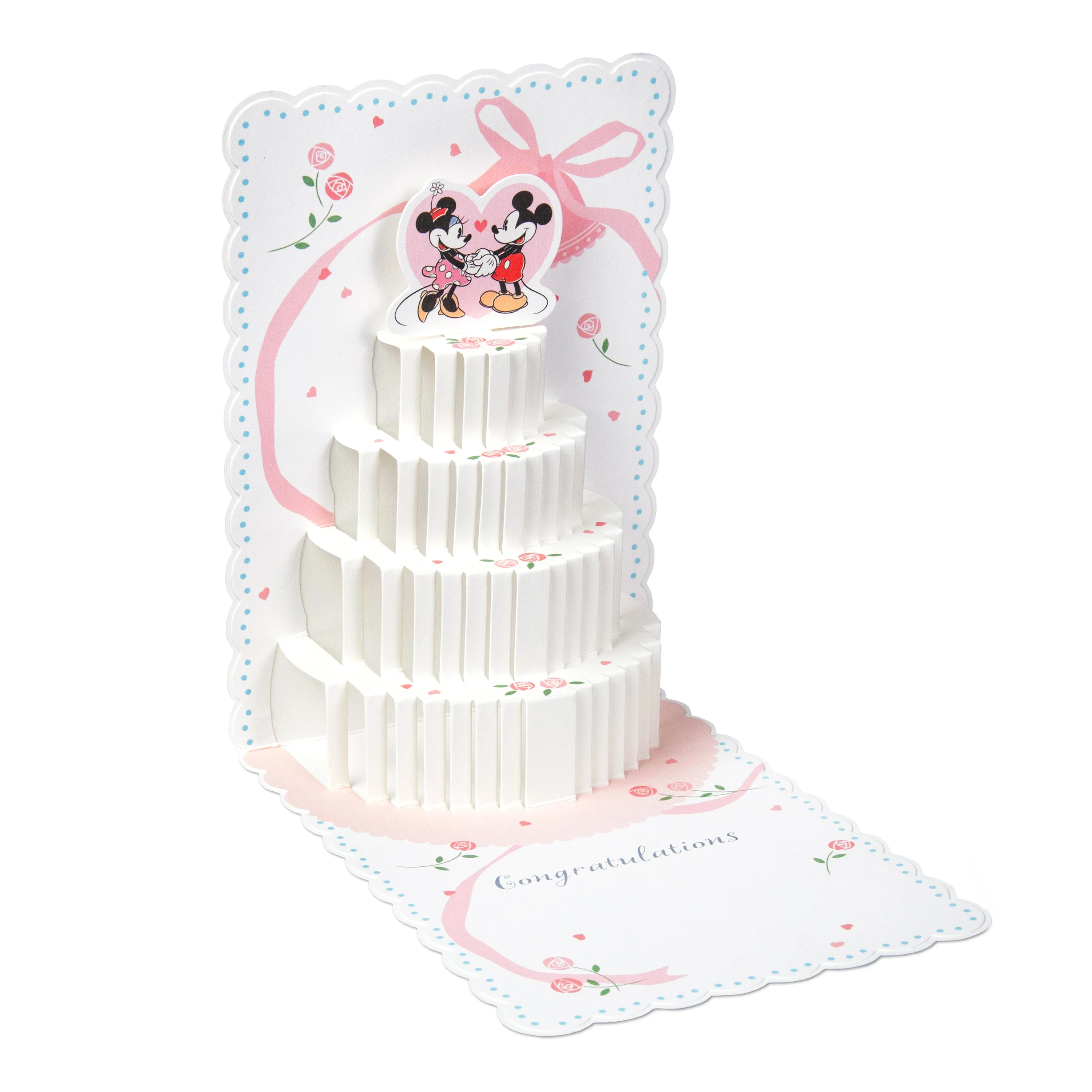 Pop-Up Wedding Card - 3D Disney Mickey & Minnie Pop-Up Wedding Cake Design