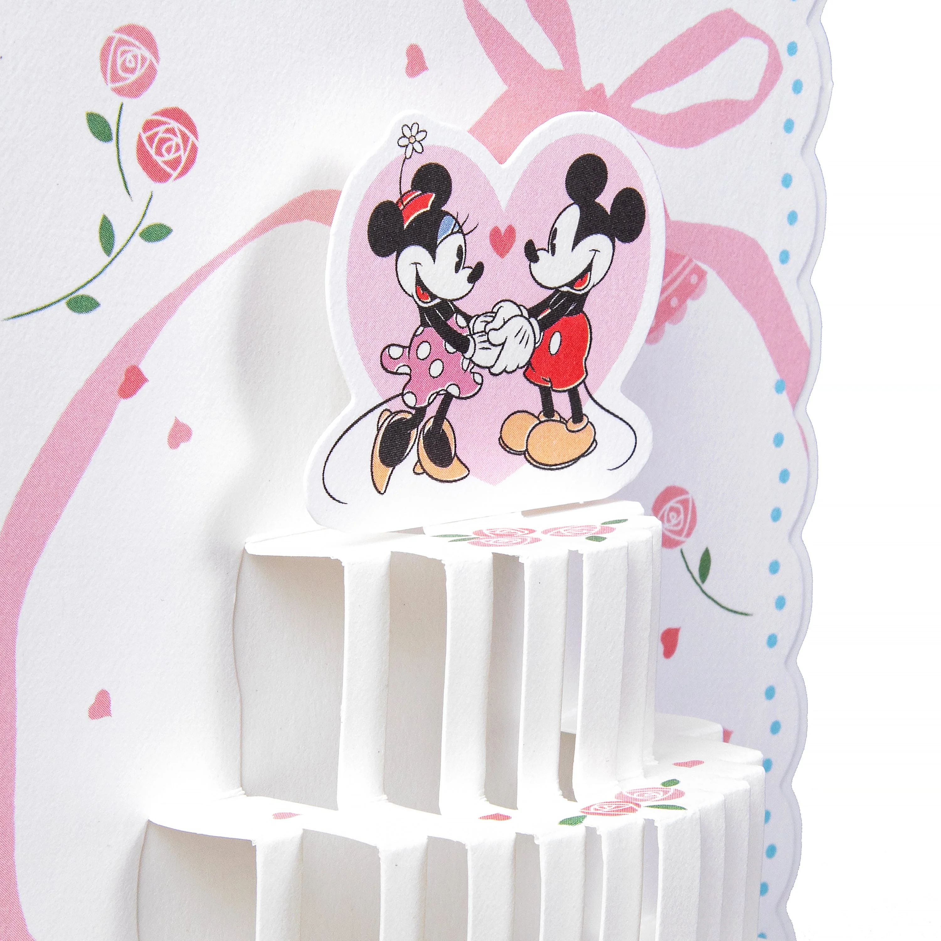 Pop-Up Wedding Card - 3D Disney Mickey & Minnie Pop-Up Wedding Cake Design - Image 3