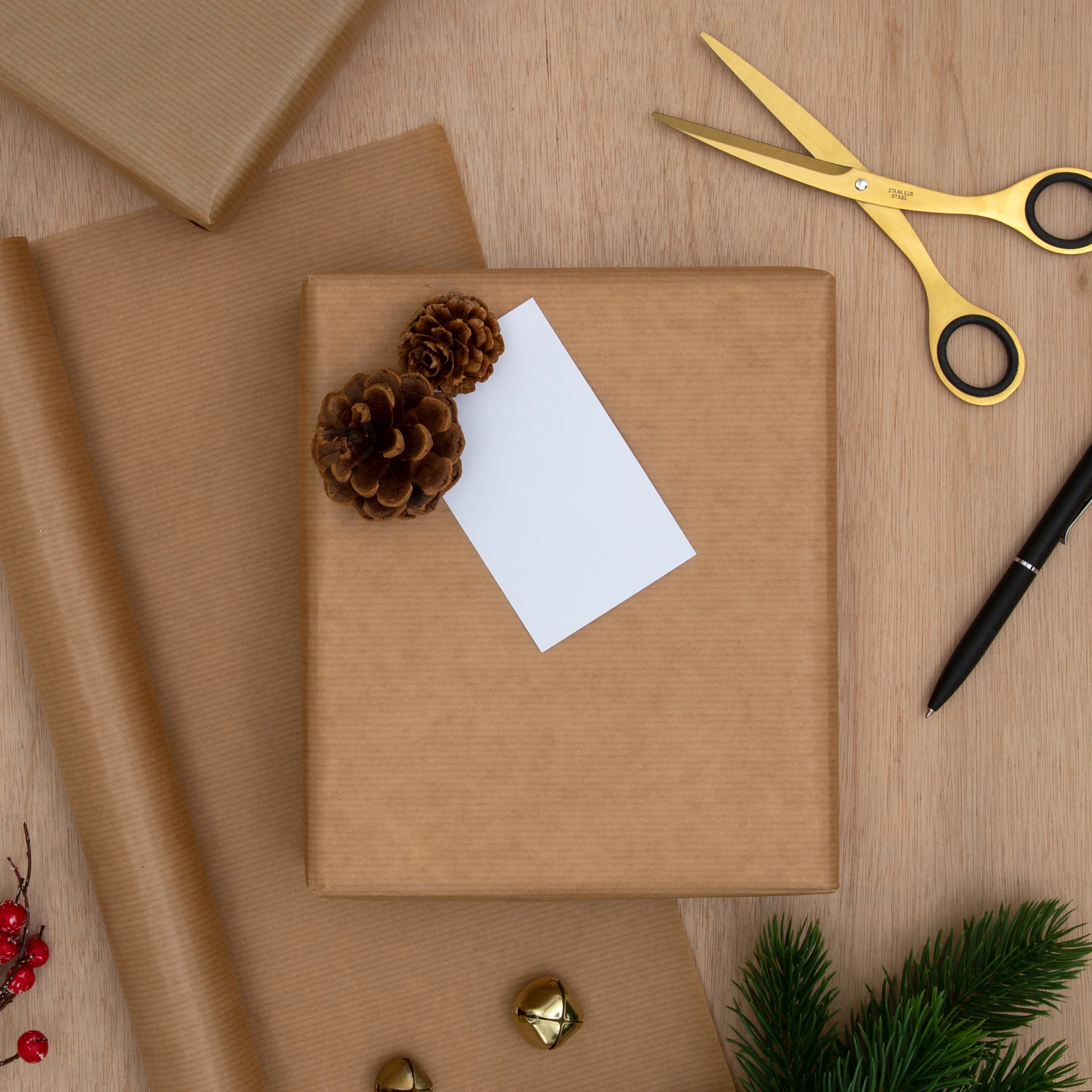 10M Recyclable Plain Brown Kraft Wrapping Paper Roll - Image 3