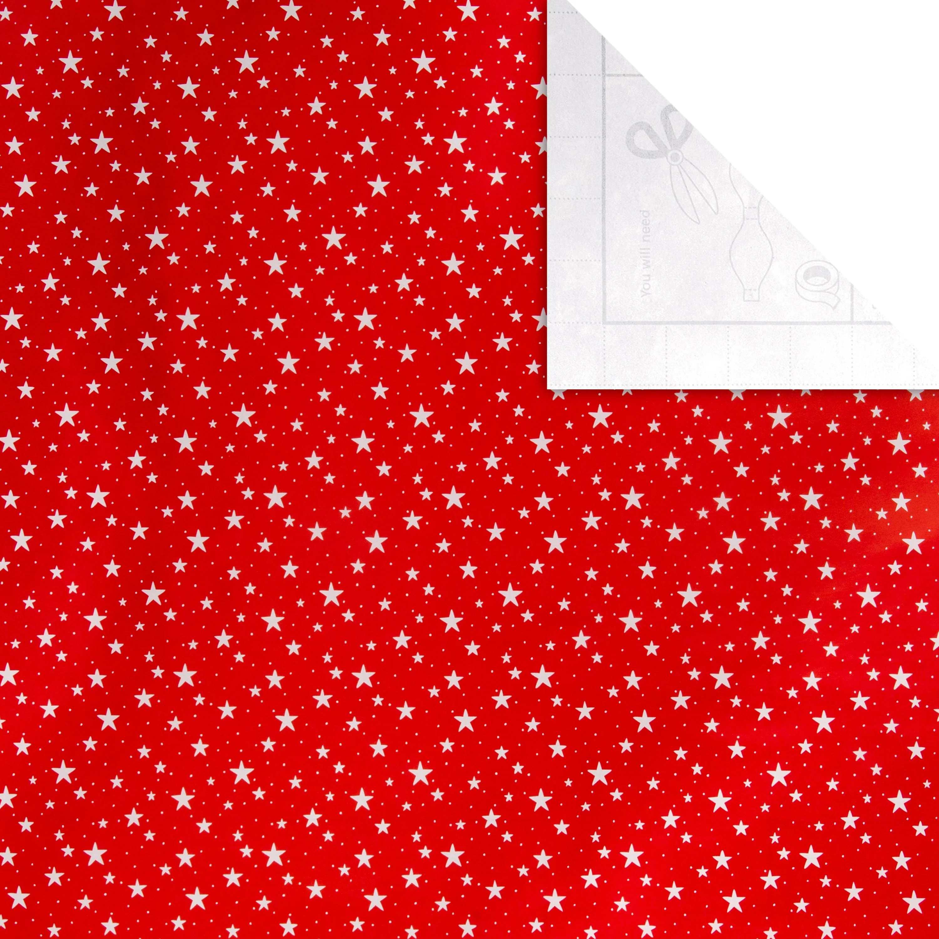 9M Red Christmas Wrapping Paper Multi-Pack - 3 x 3M Rolls in 3 Designs - Image 4