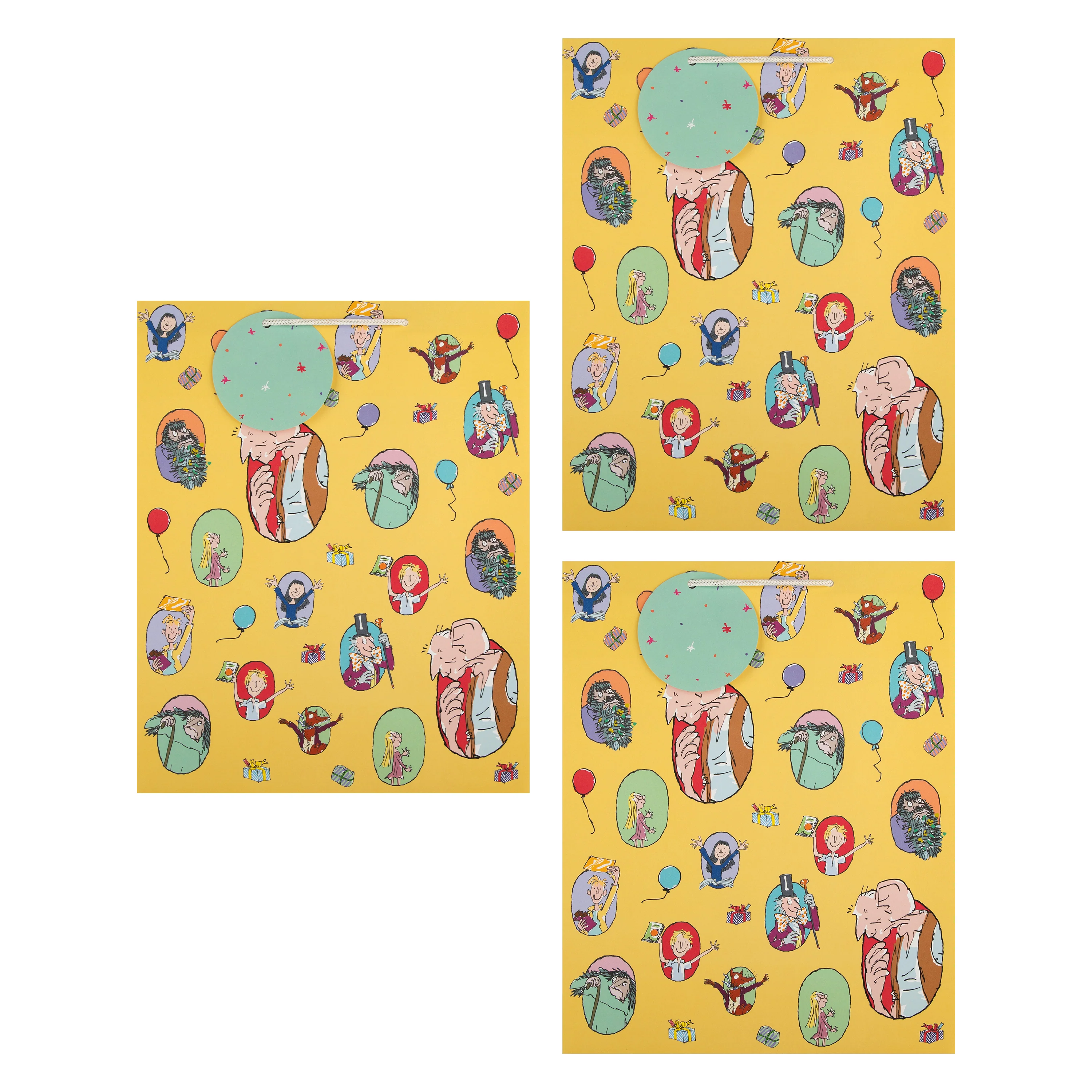 Roald Dahl & Quentin Blake Characters Birthday Gift Bag Multipack - 3 Bags in 1 Fun Design - Image 9