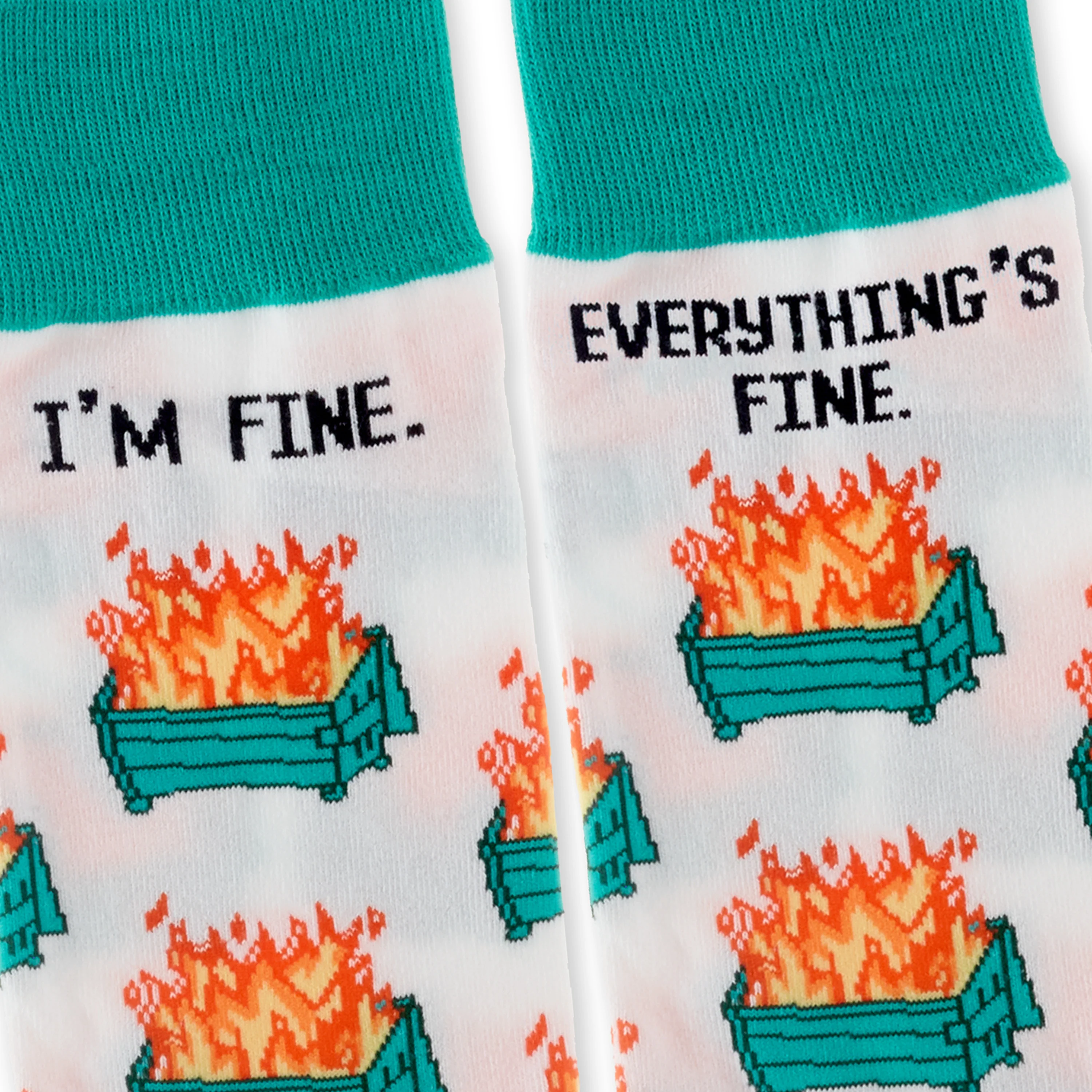 Shoebox Funny Pair of Socks - Dumpster Fires 'Everything's Fine' - Image 3