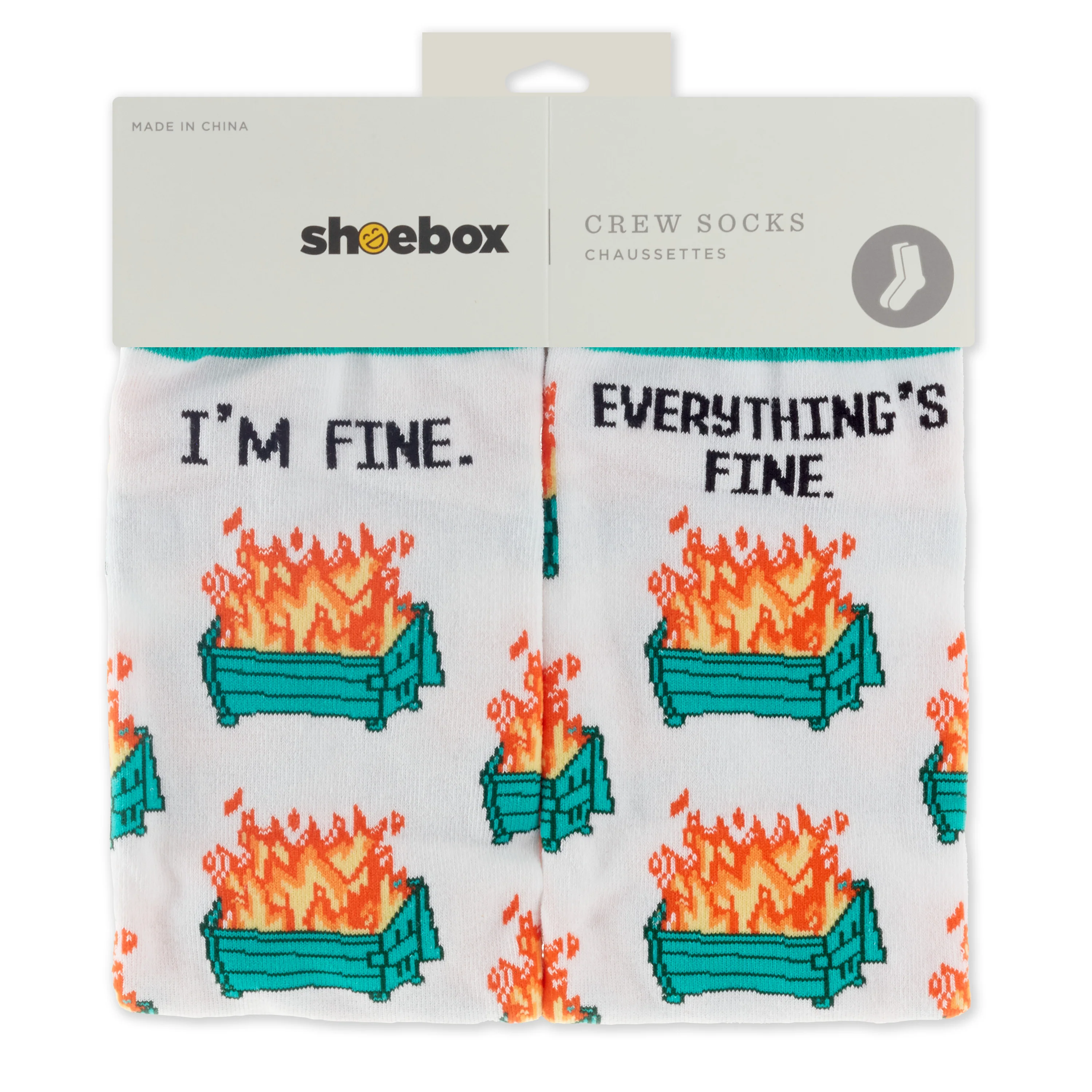 Shoebox Funny Pair of Socks - Dumpster Fires 'Everything's Fine' - Image 5