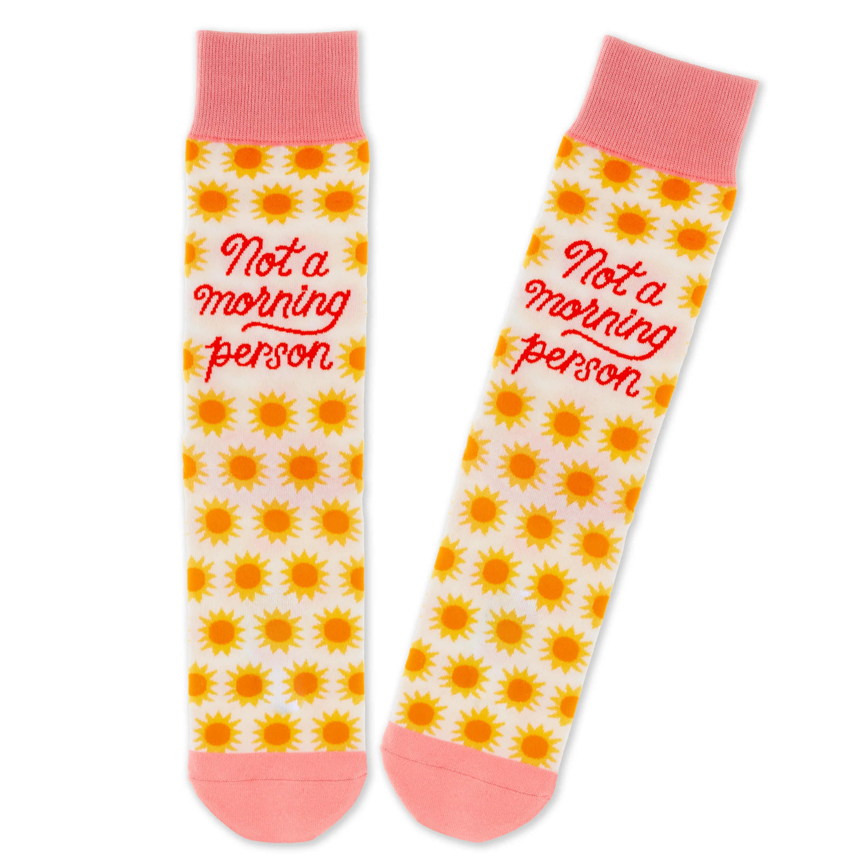 Shoebox Funny Pair of Socks - Yellow Suns 'Not A Morning Person'