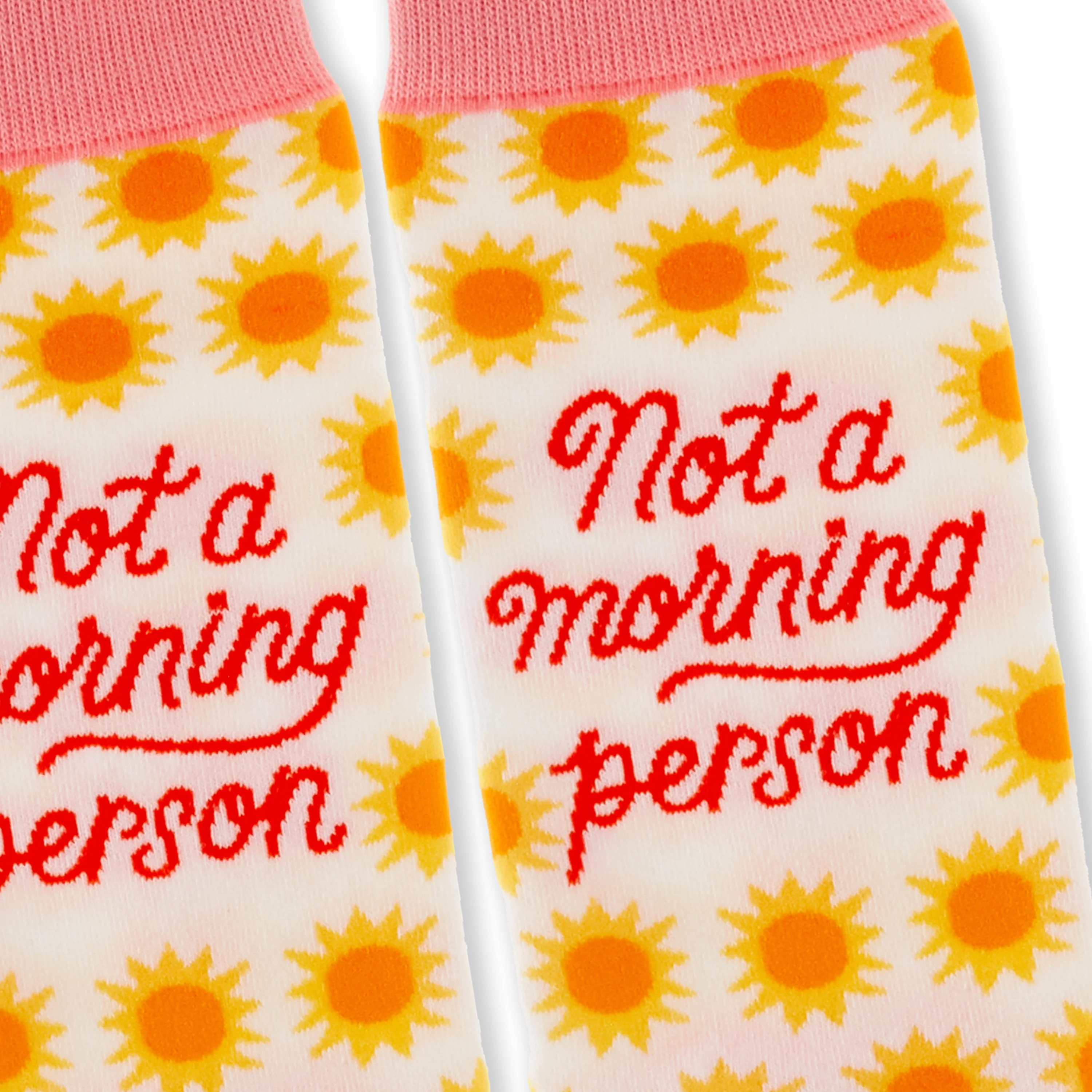 Shoebox Funny Pair of Socks - Yellow Suns 'Not A Morning Person' - Image 3