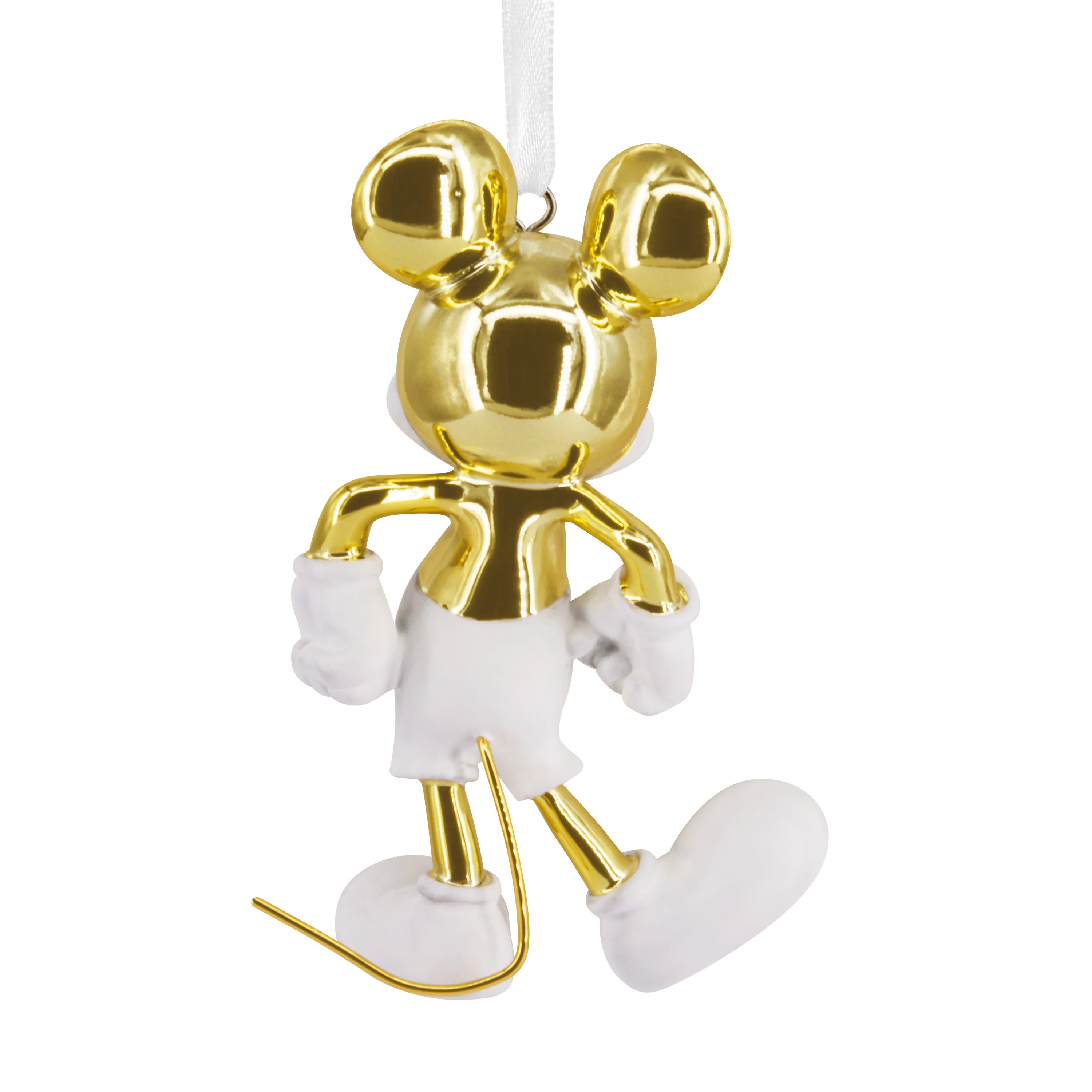 Signature Ceramic Disney Ornament - White & Gold Mickey Mouse Design - Image 3