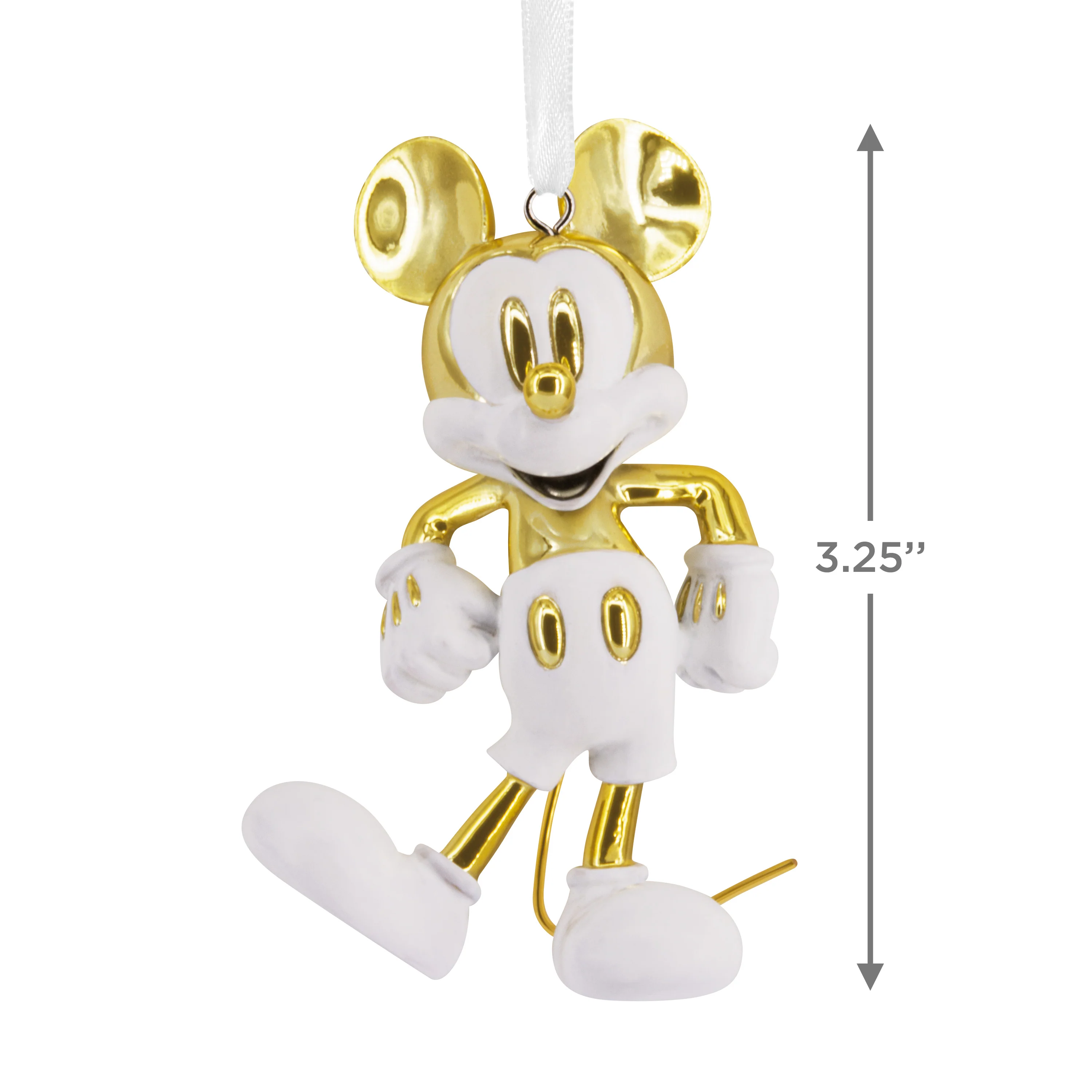 Signature Ceramic Disney Ornament - White & Gold Mickey Mouse Design - Image 5