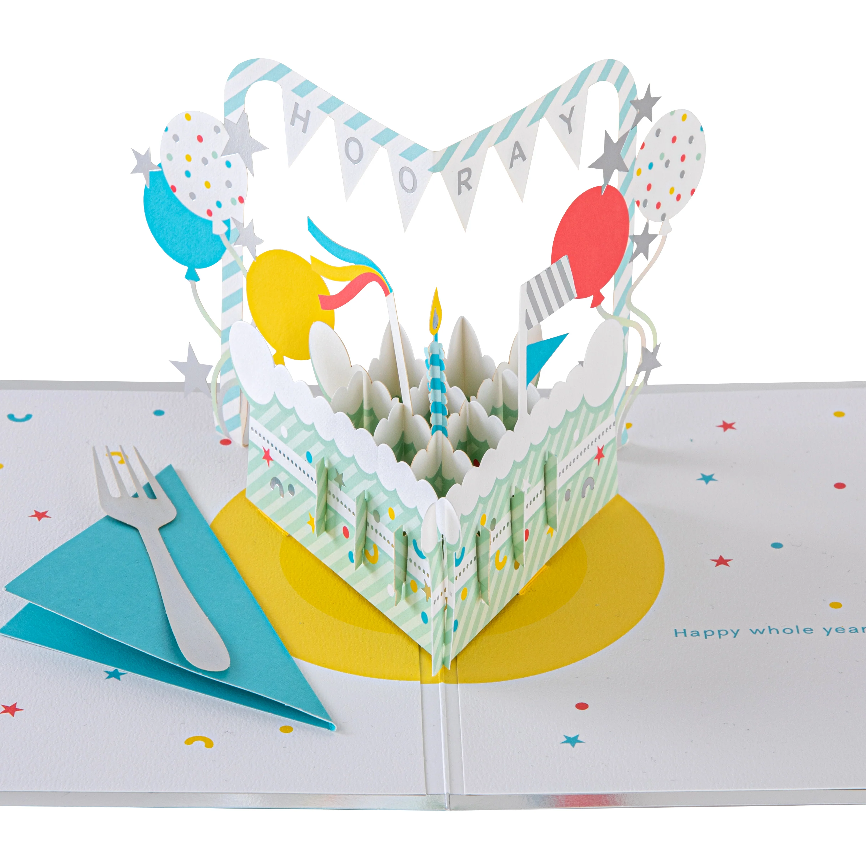 Signature Paper Wonder Birthday Card - 3D Pop Up Birthday Cake Design