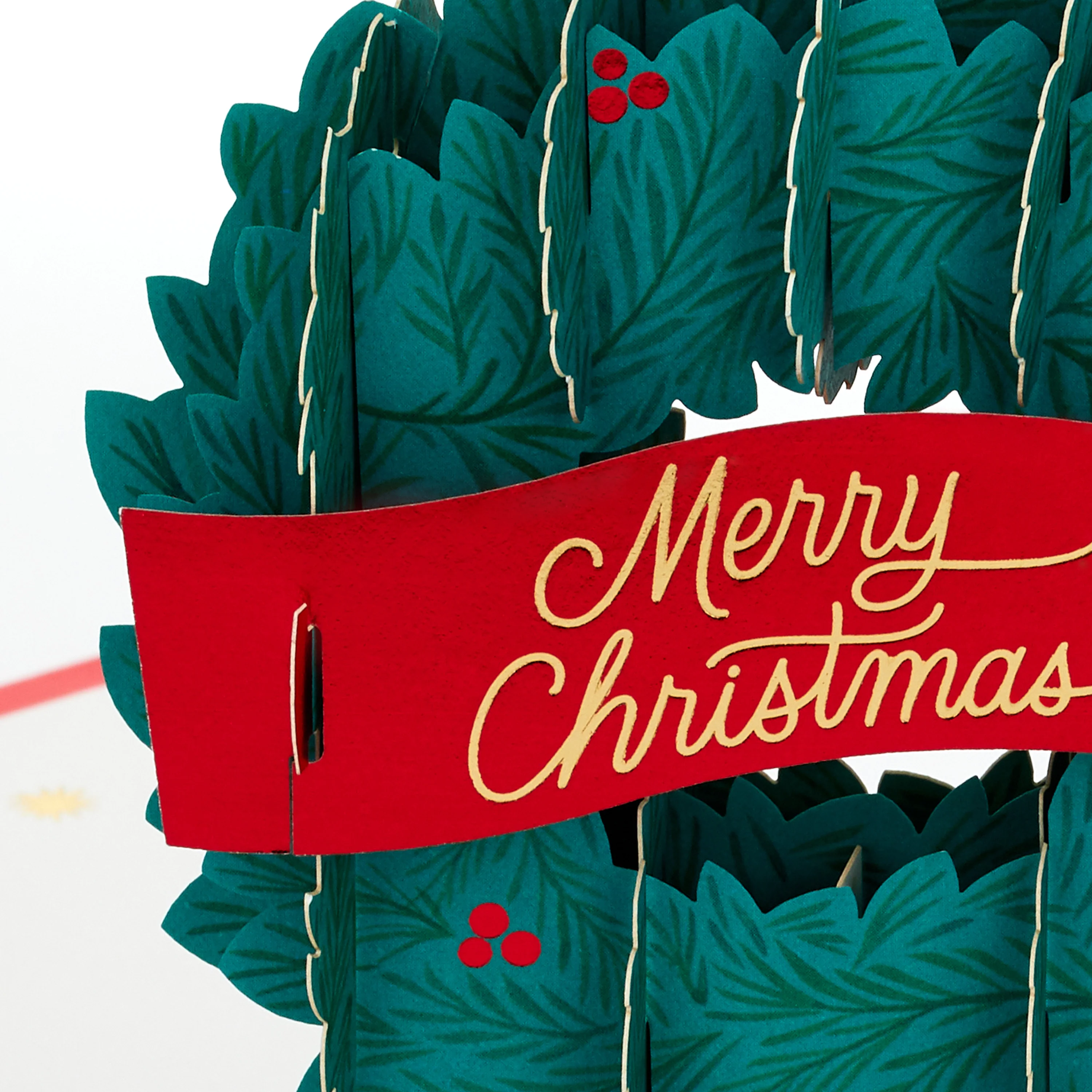 Signature Paper Wonder Christmas Card - 3D Pop Up Wreath Design - Image 4