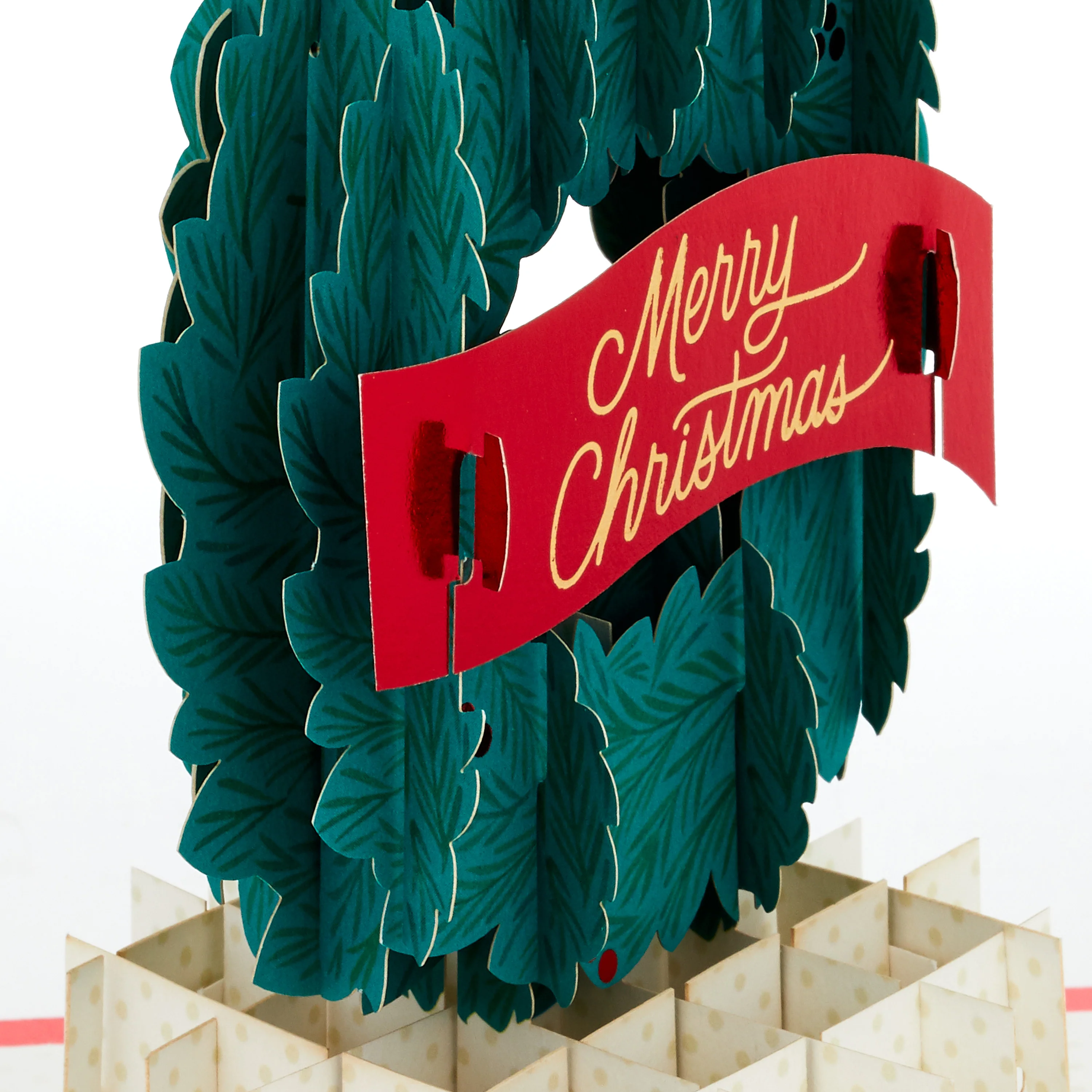 Signature Paper Wonder Christmas Card - 3D Pop Up Wreath Design - Image 5