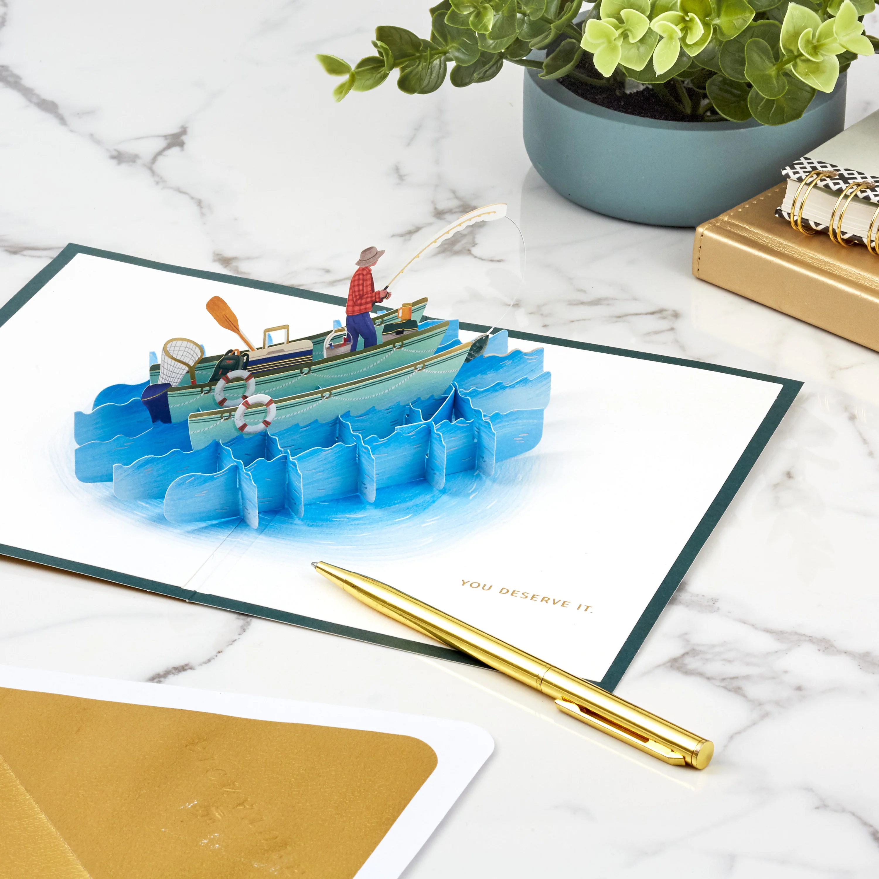 Signature Paper Wonder Collection Any Occasion 3D Pop-Up Fishing Card - Image 6