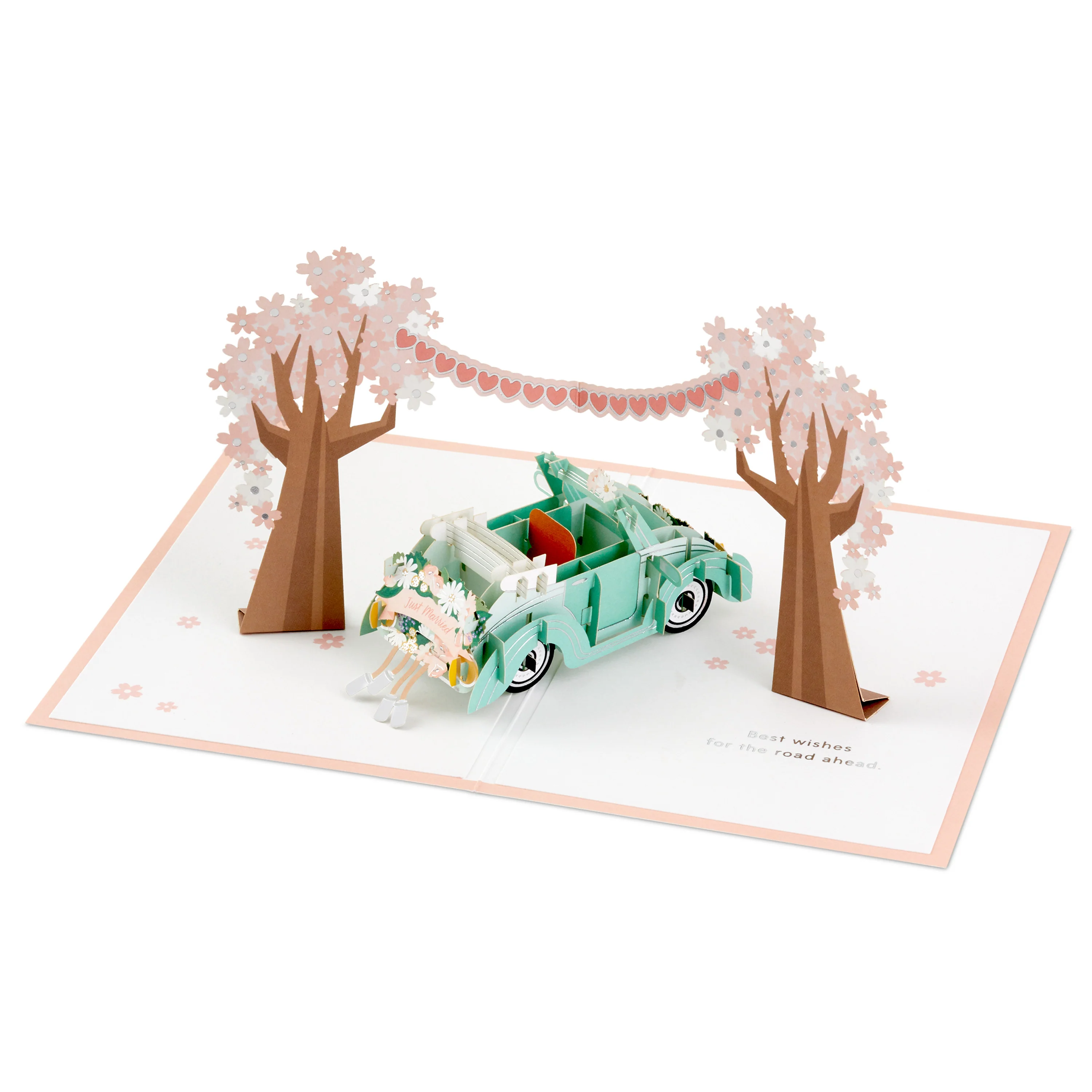 Signature Paper Wonder Wedding Card - 3D Pop Up Cherry Blossom & Car Design - Image 3