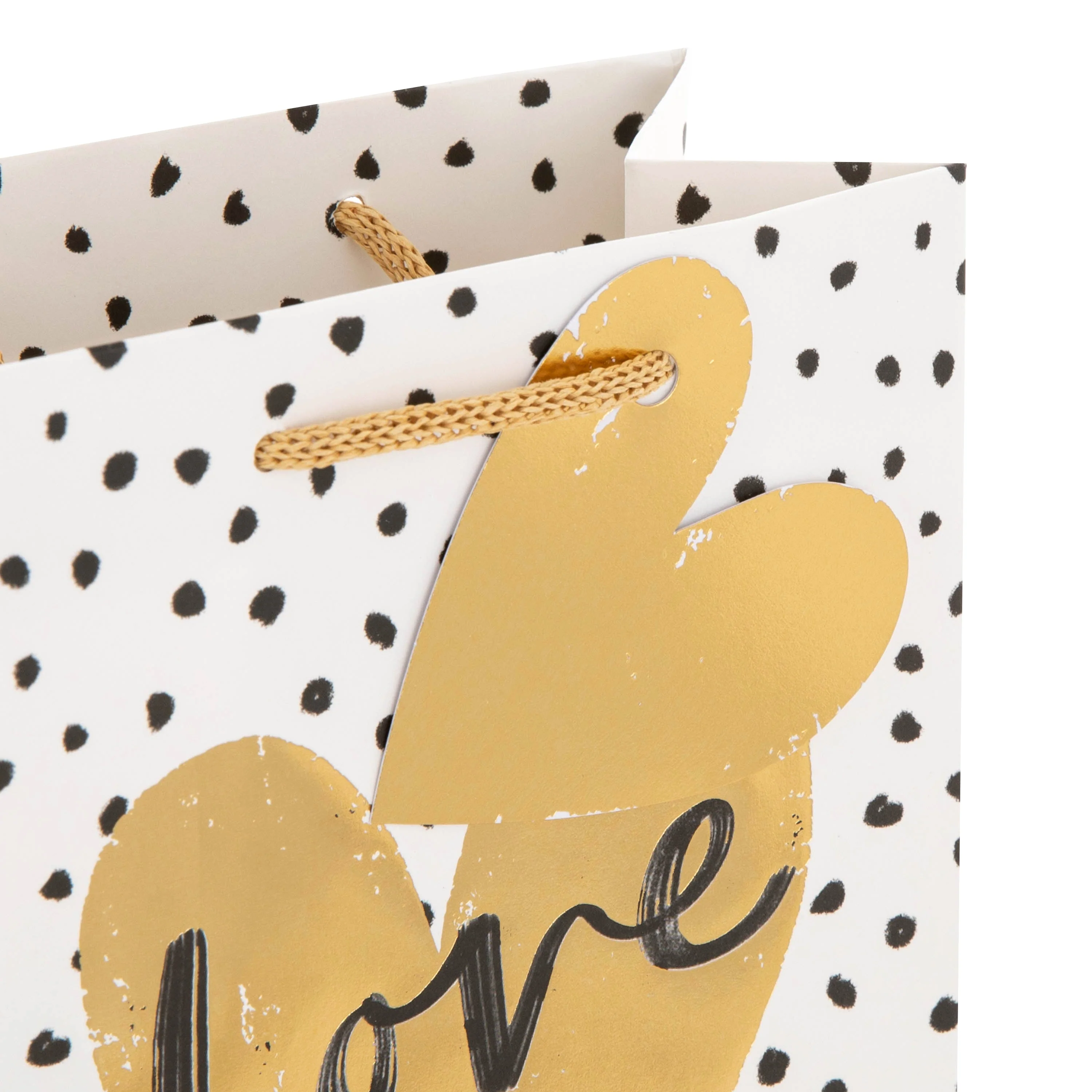 Small Gift Bag - Gold Heart Design - Image 3