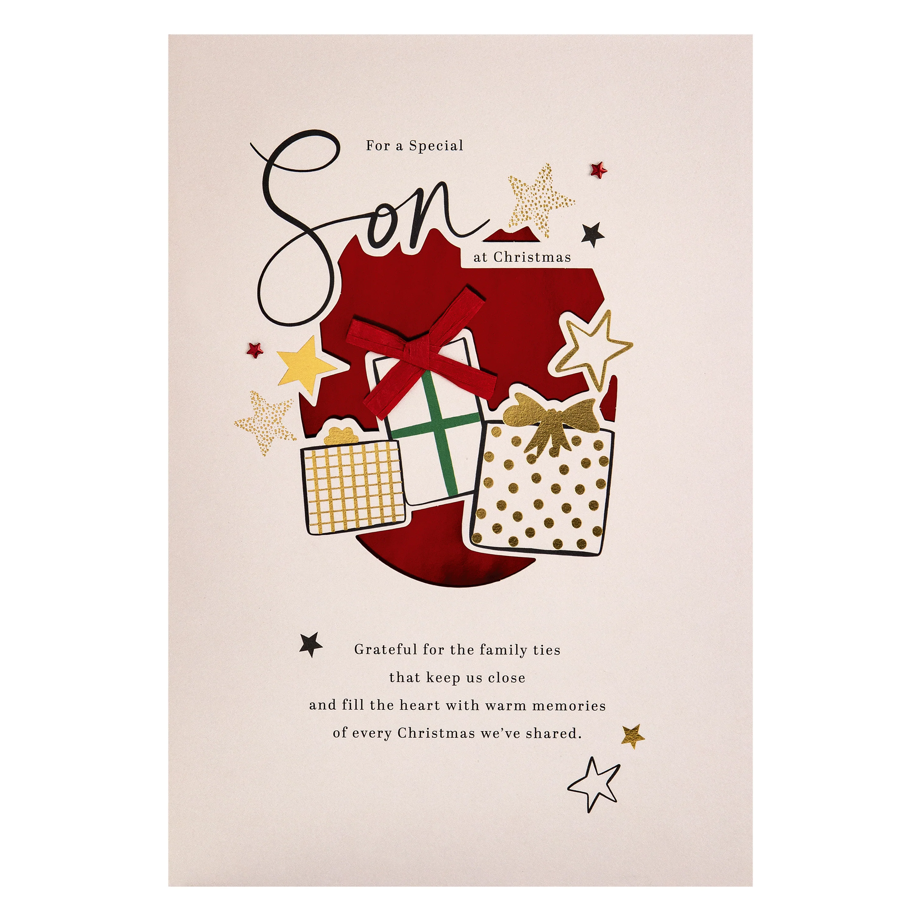 Son Christmas Card - Special Sentiment, Christmas Presents Design - Image 7