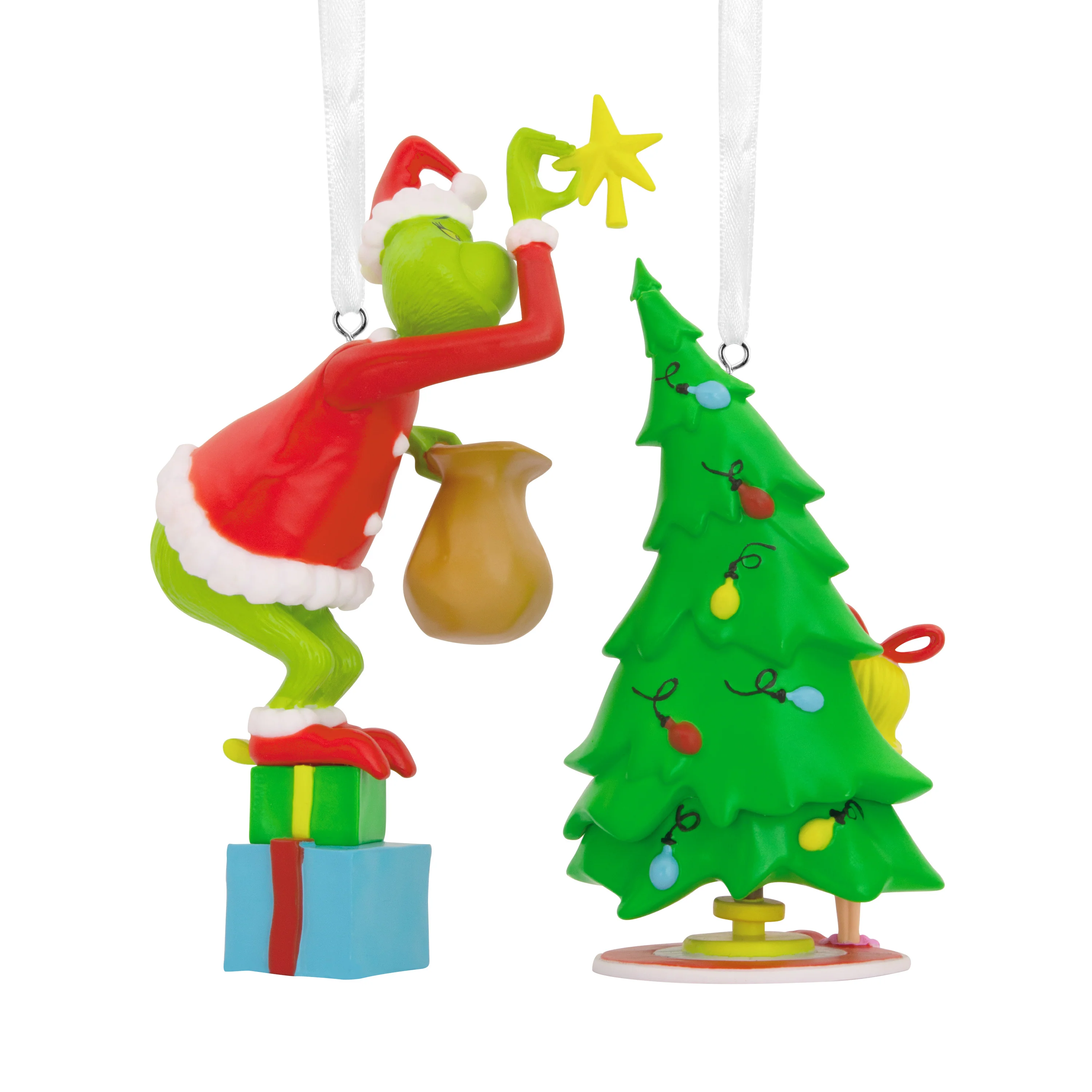 Storied Moments Dr Seuss Christmas Ornaments - Set of 2 - The Grinch & Cindy-Lou Who - Image 3
