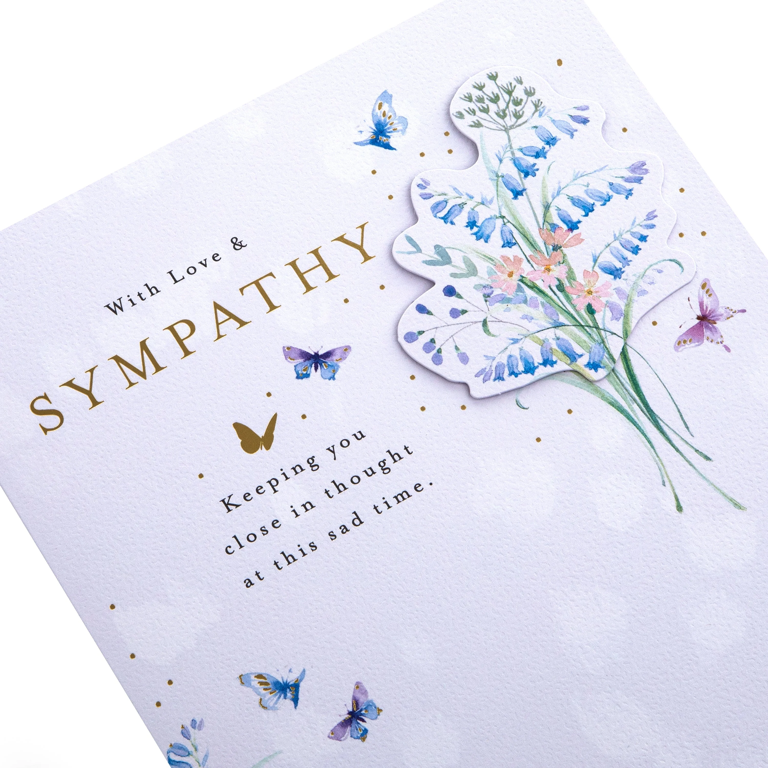 Sympathy Card - Lucy Cromwell Flowers & Butterflies Design - Image 4
