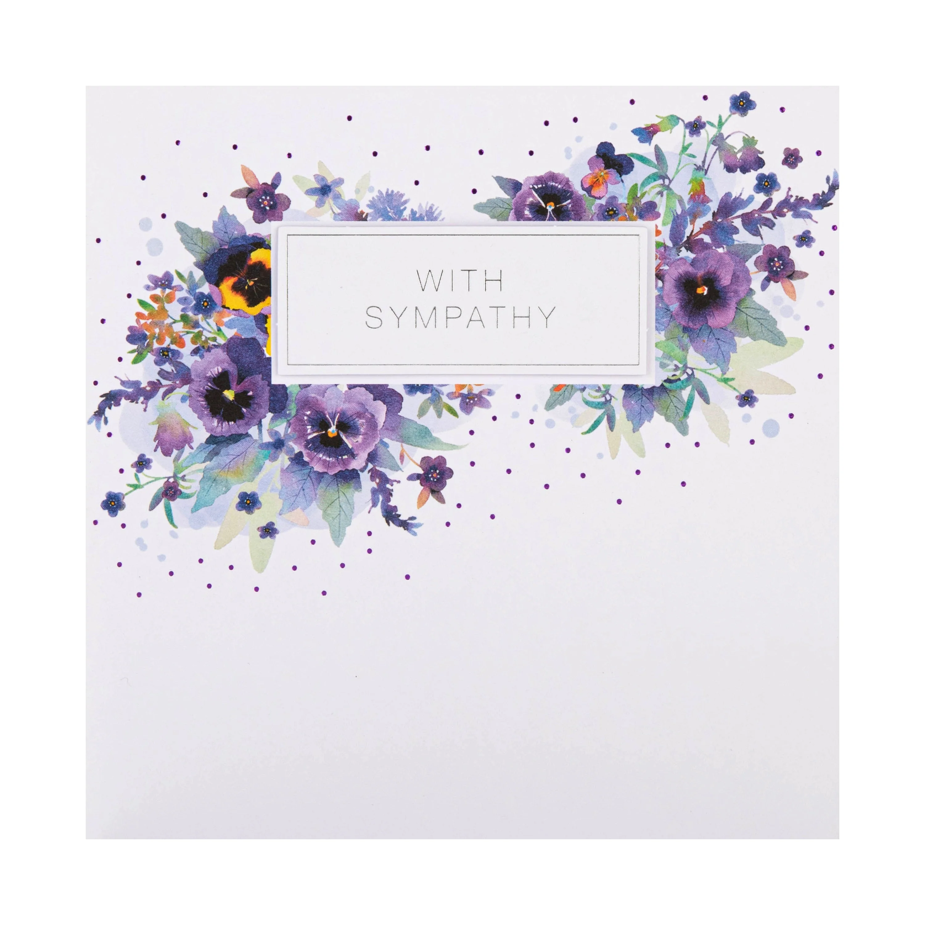 Sympathy Card - Purple Floral Design - Image 4