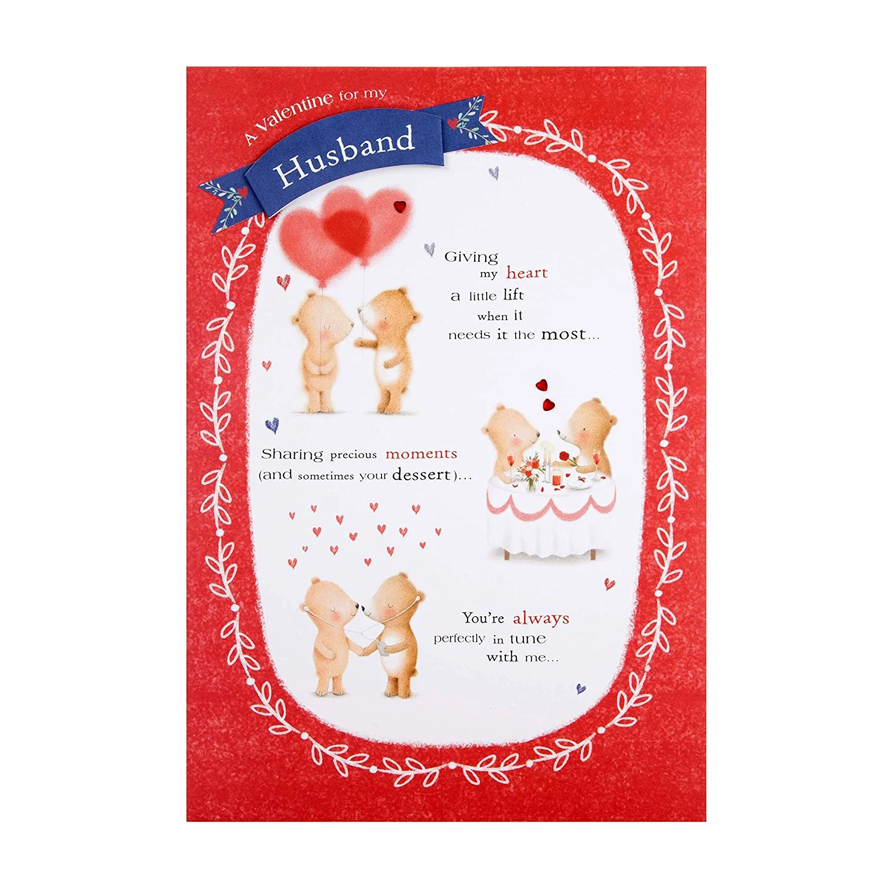 Valentine Card for Husband - Embossed Character Design with Verse - Image 2