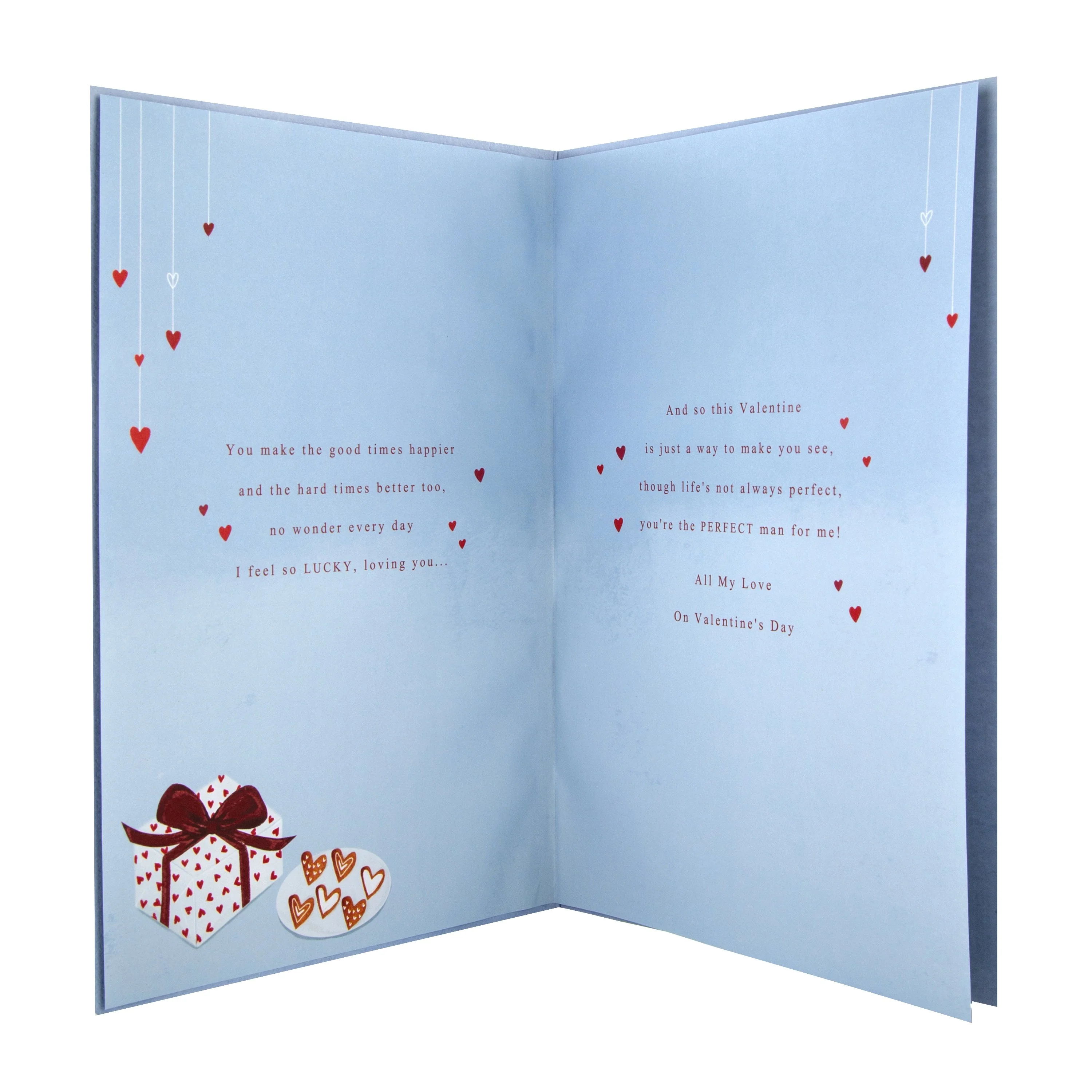 Valentine Card for The Man in My Life - Classic Text Based Design with Heartfelt Verse - Image 3