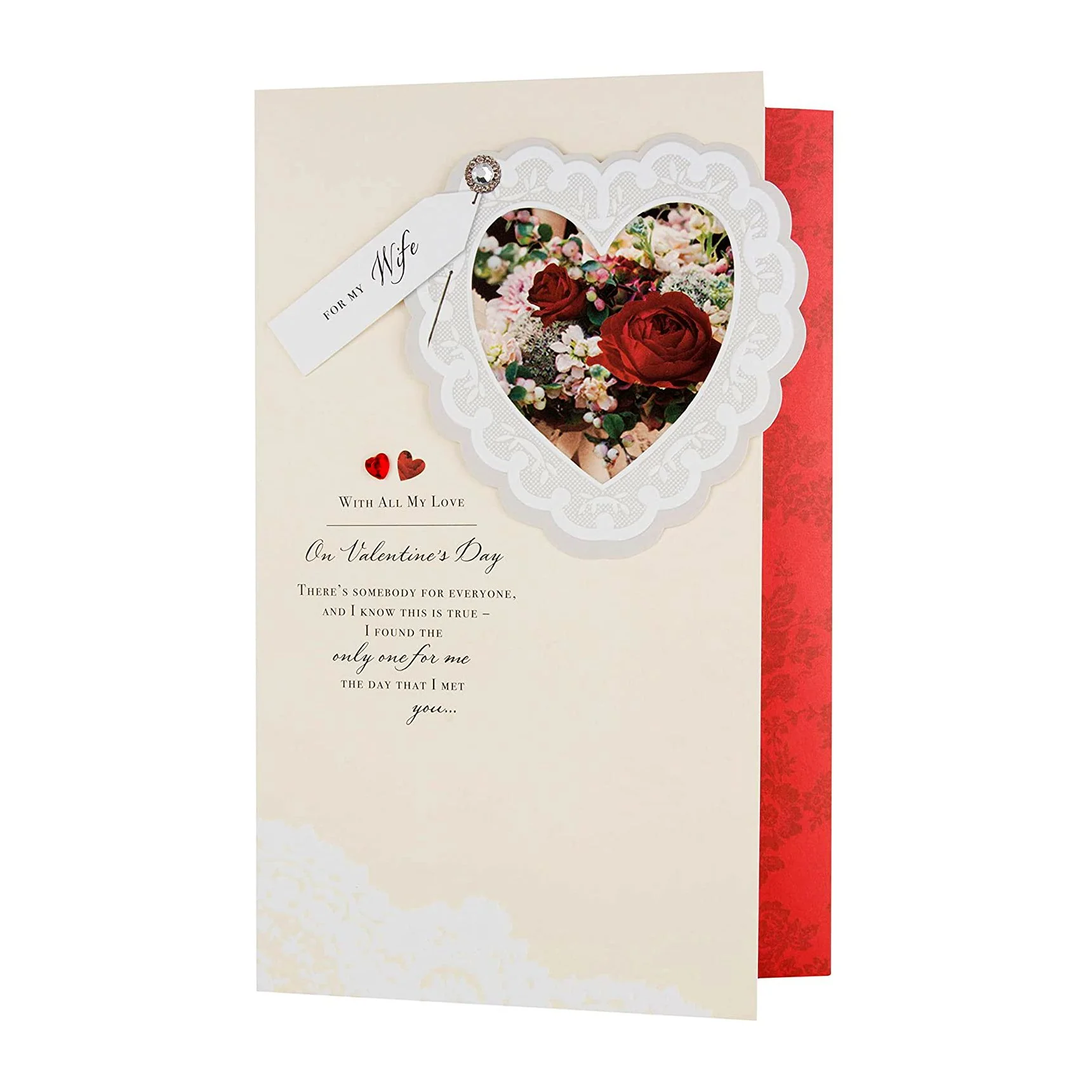 Valentine Card for Wife - 3-fold Traditional Design - Image 2