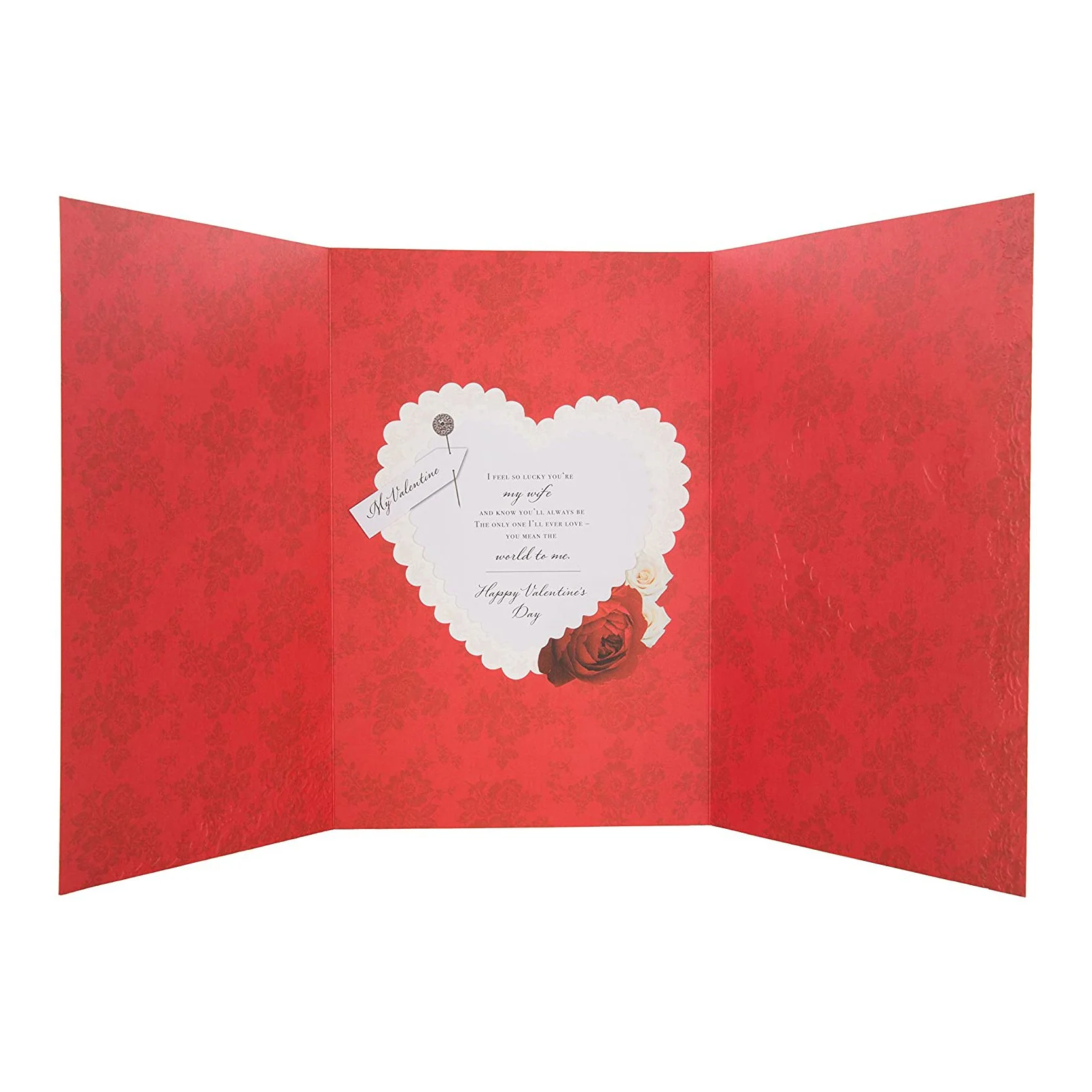 Valentine Card for Wife - 3-fold Traditional Design - Image 3