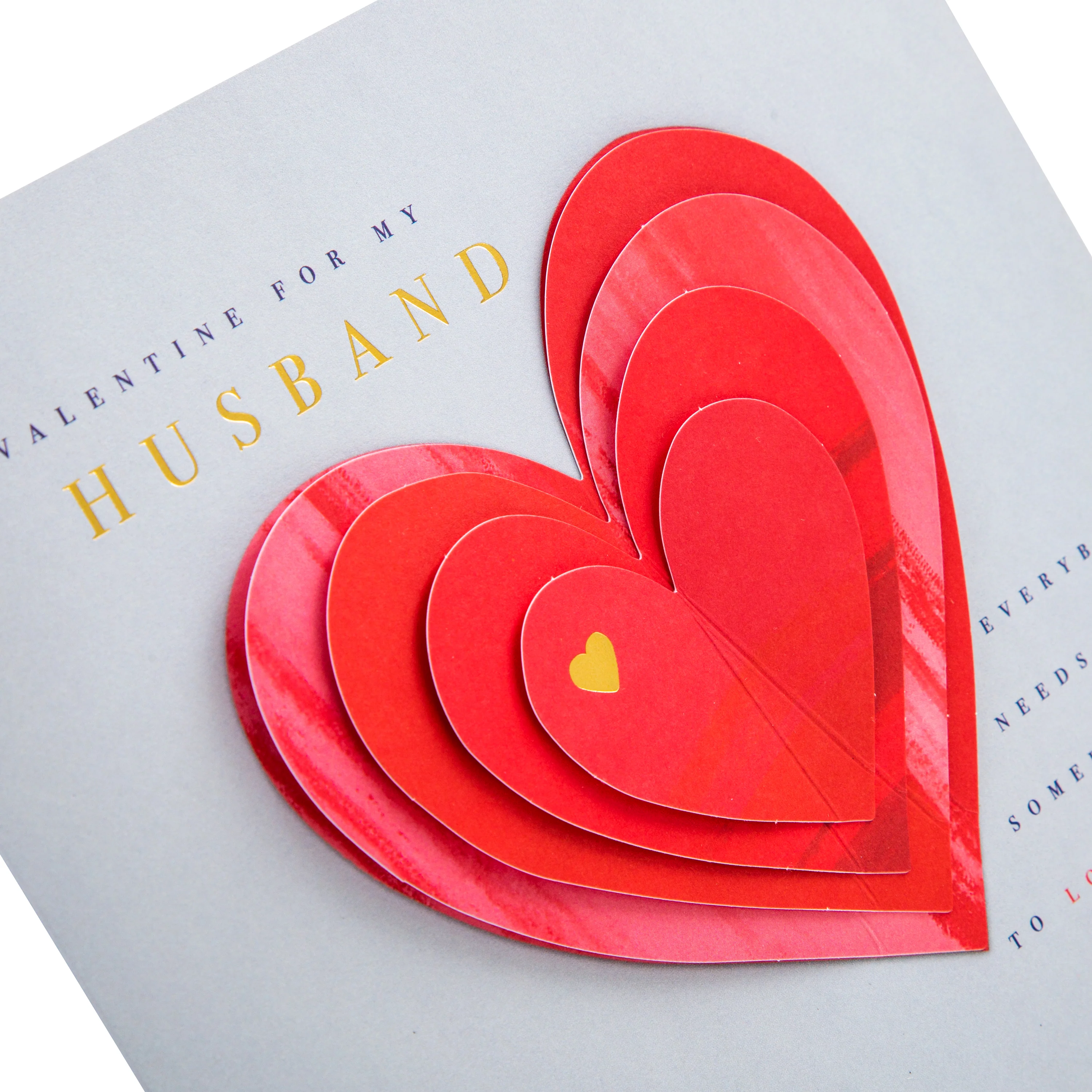 Valentine's Card for Husband - Traditional Love Heart Design with Gold Foil - Image 6