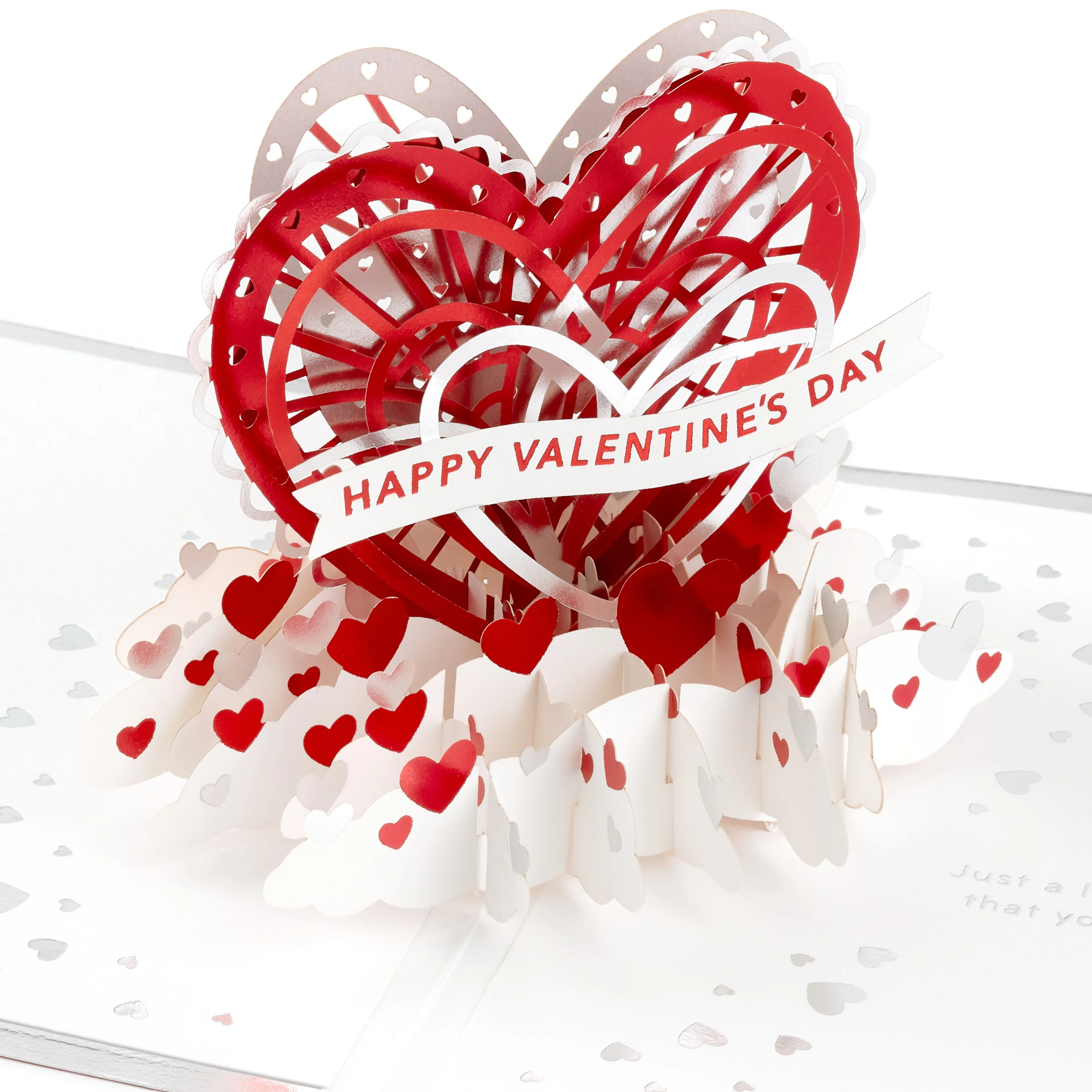 Valentine's Day Card - 3D & Pop Up Heart Banner Design