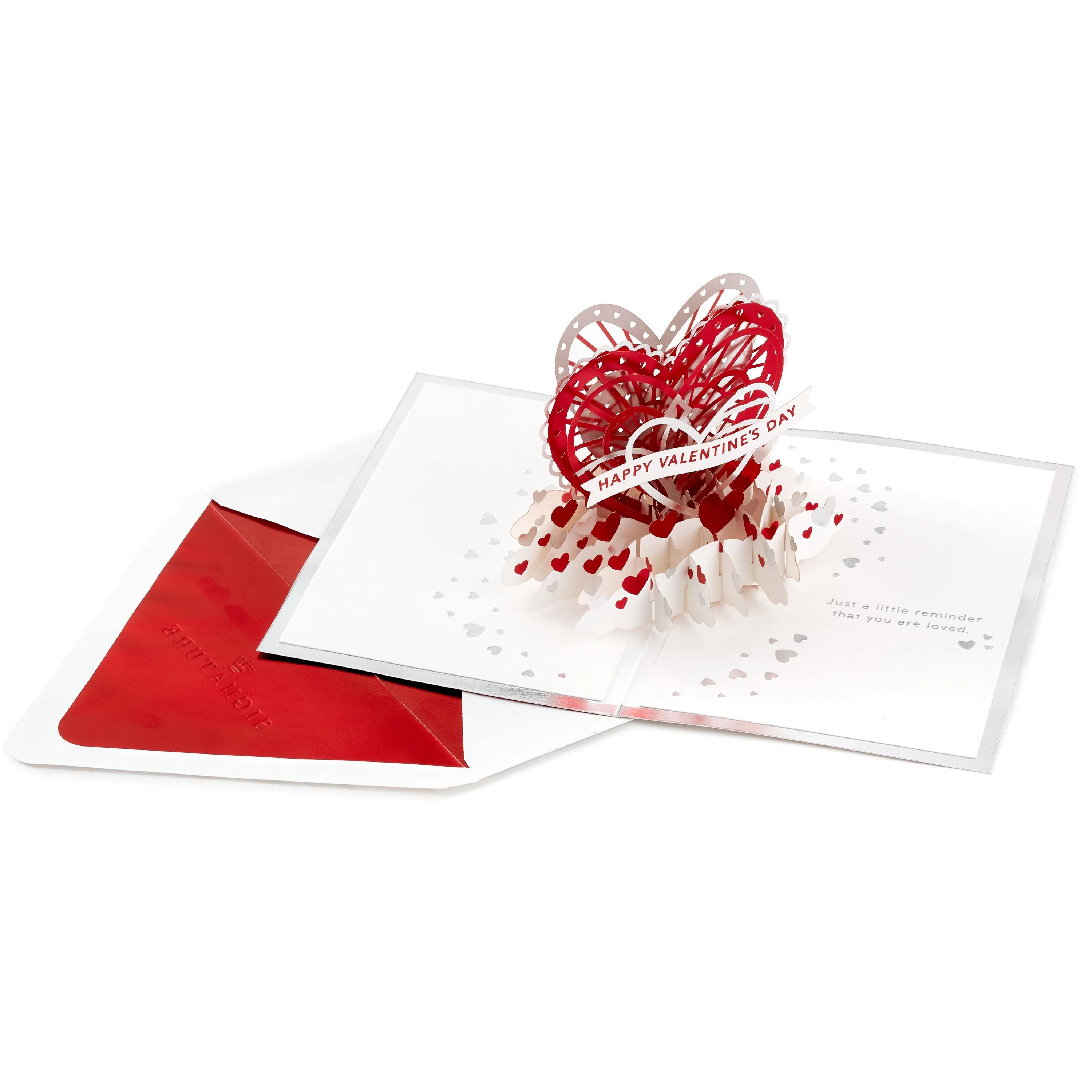 Valentine's Day Card - 3D & Pop Up Heart Banner Design - Image 2