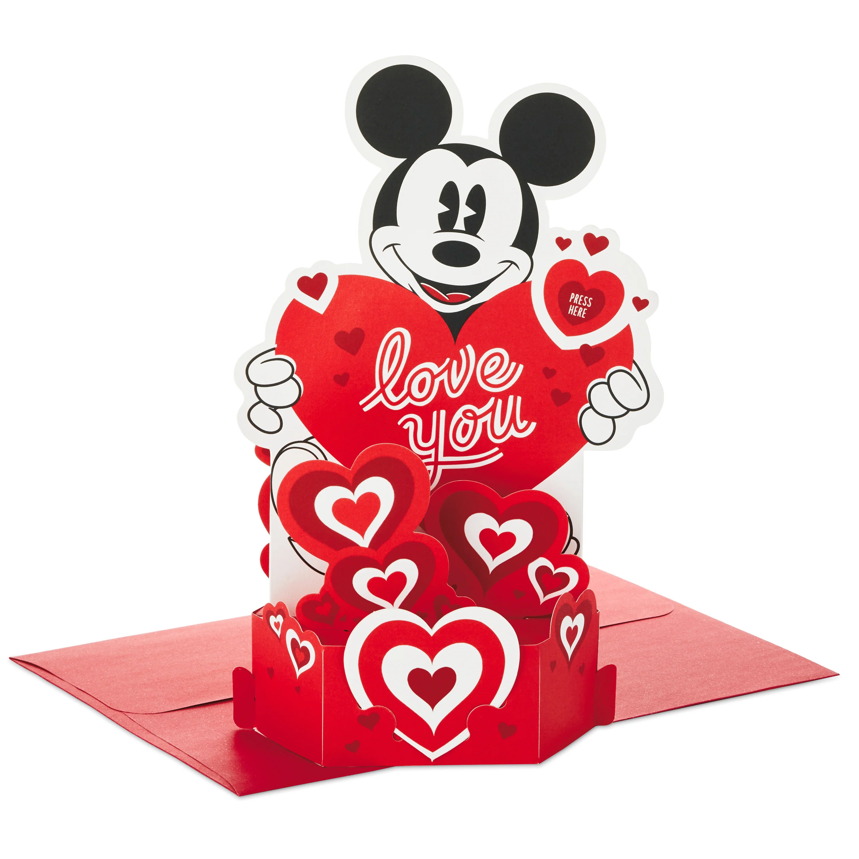 Valentine's Day Card - 3D & Pop Up Musical & Light Up Disney Mickey Mouse Design - Image 3