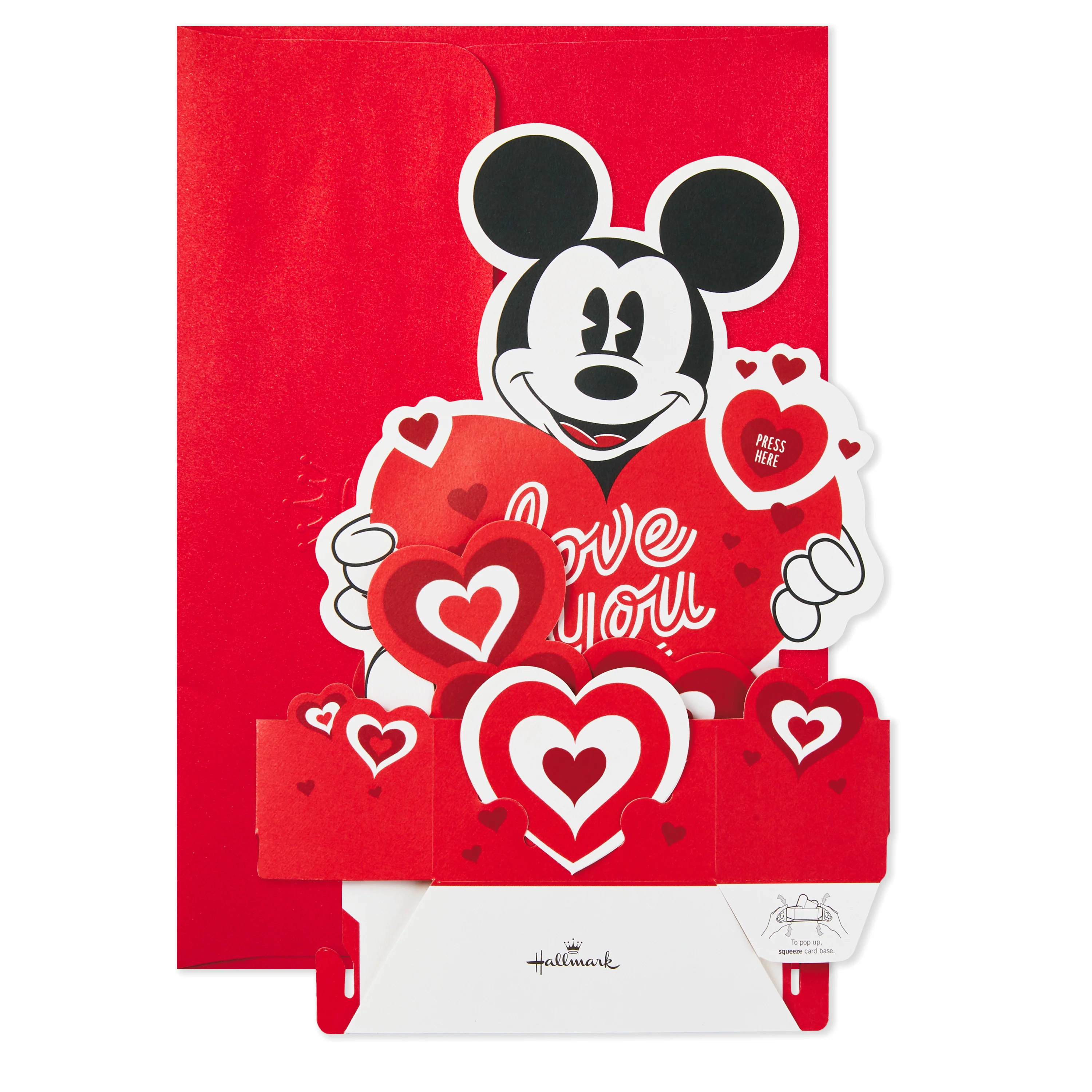 Valentine's Day Card - 3D & Pop Up Musical & Light Up Disney Mickey Mouse Design - Image 4
