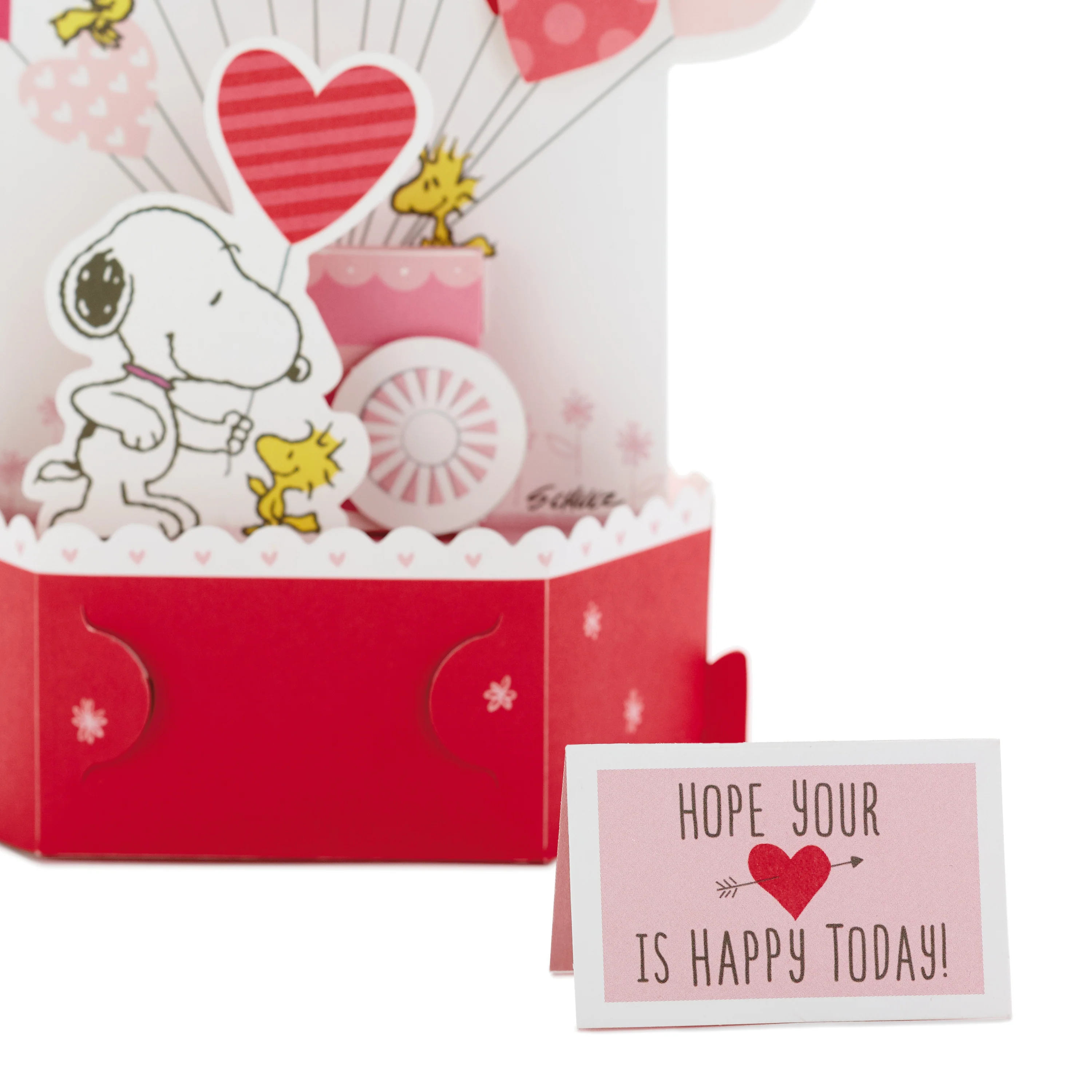 Valentine's Day Card - 3D & Pop Up Musical & Light Up PEANUTS™ SNOOPY & WOODSTOCK Design - Image 4
