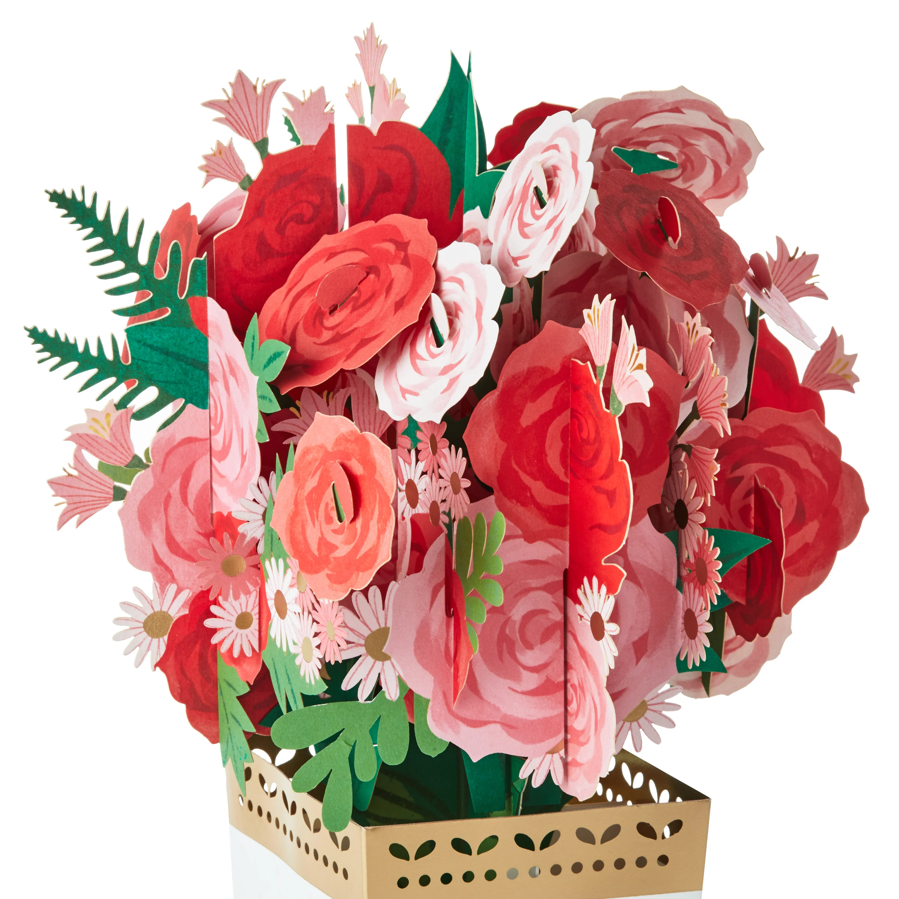 Valentine's Day Card - 3D & Pop Up Red Roses Bouquet Design - Image 2